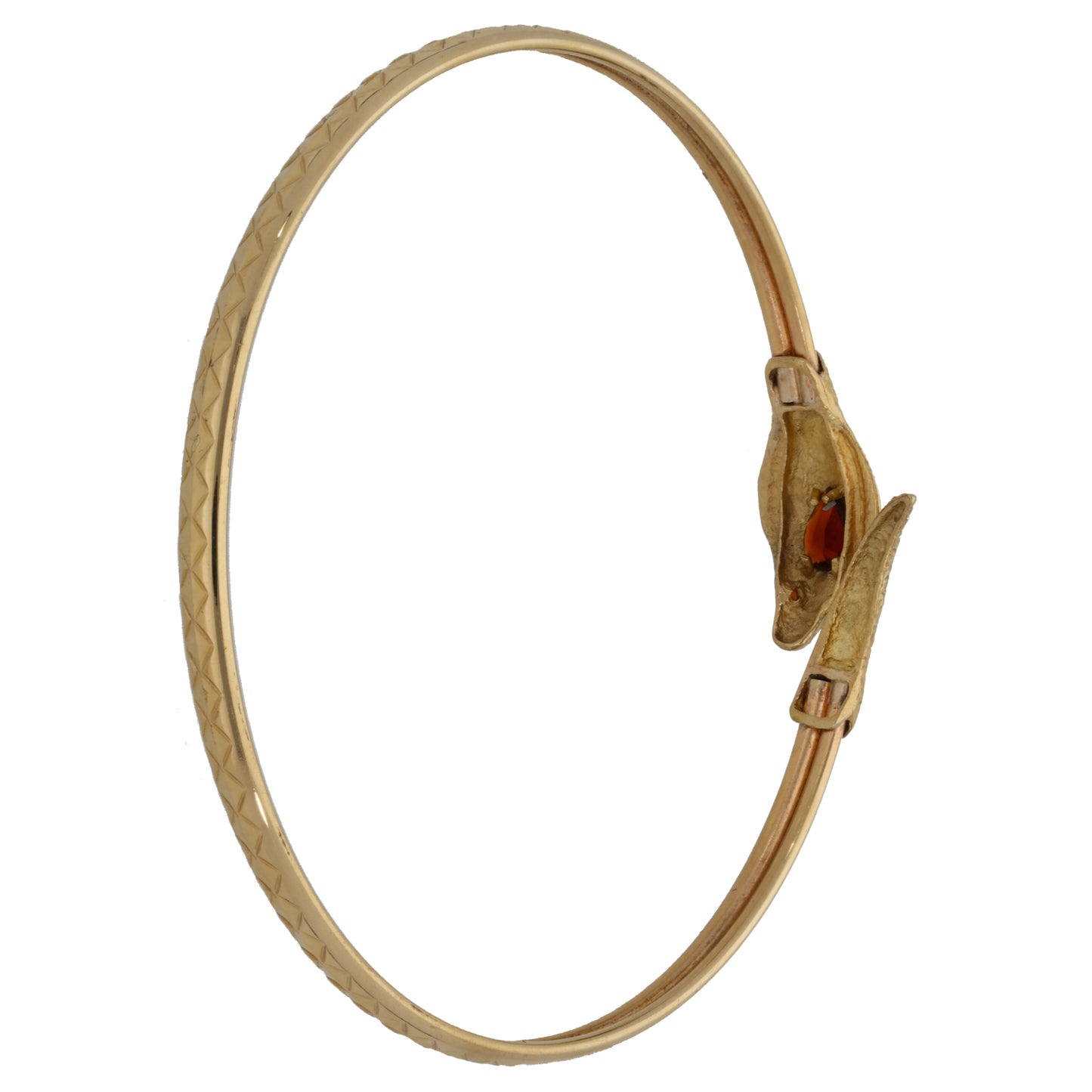 9ct Gold Garnet Torque Bangle