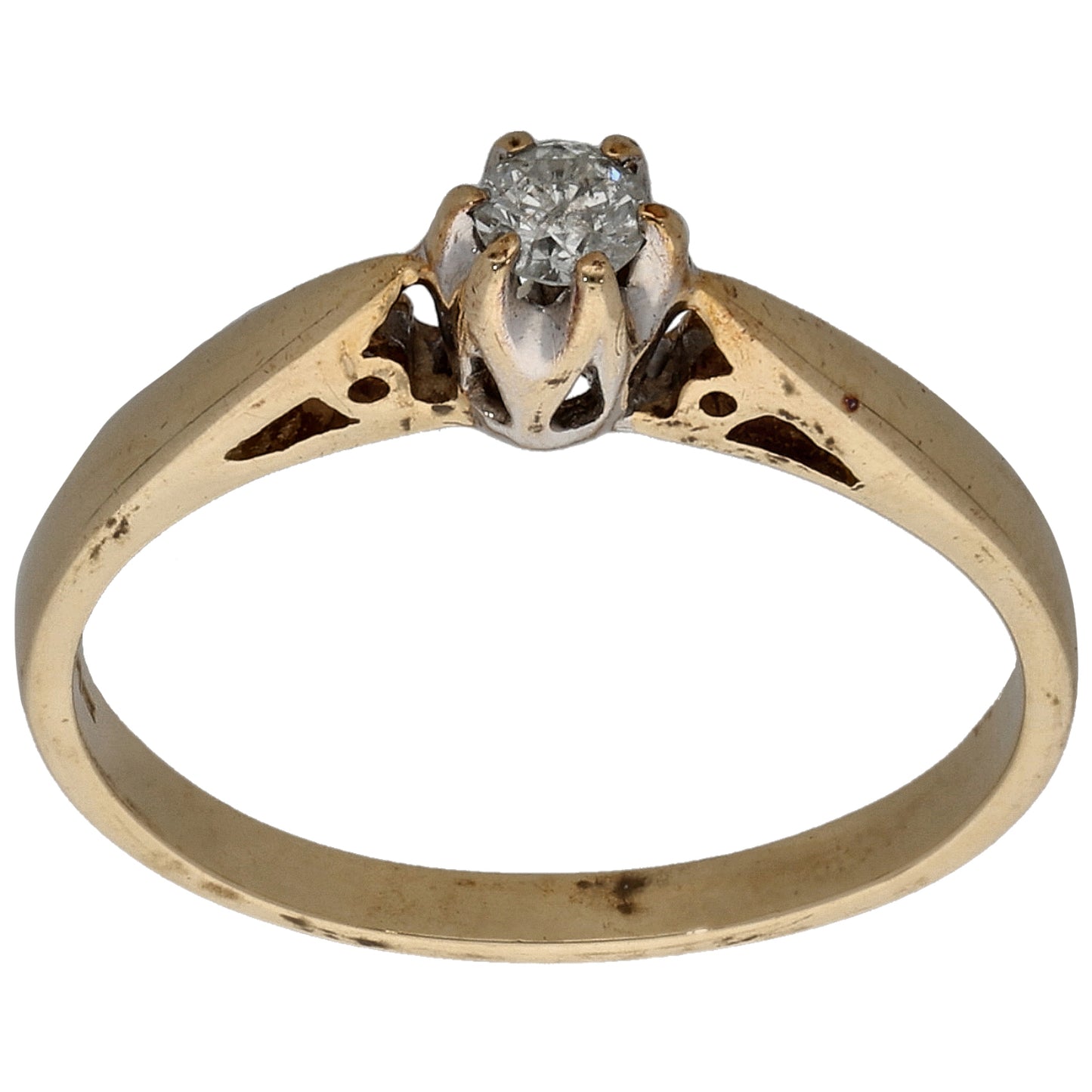 9ct Gold 0.10ct Diamond Solitaire Ring Size M