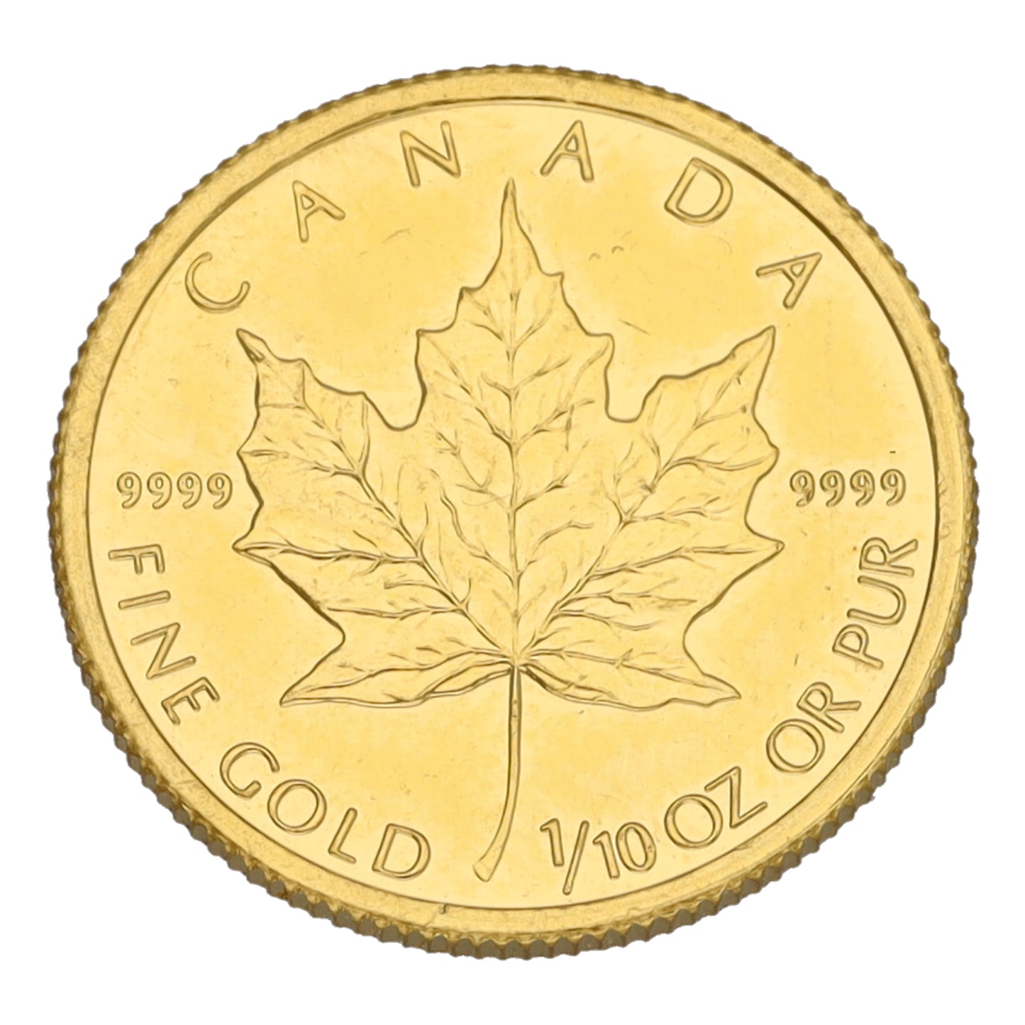 24ct Gold Canada Maple 1/10 OZ Coin 2012