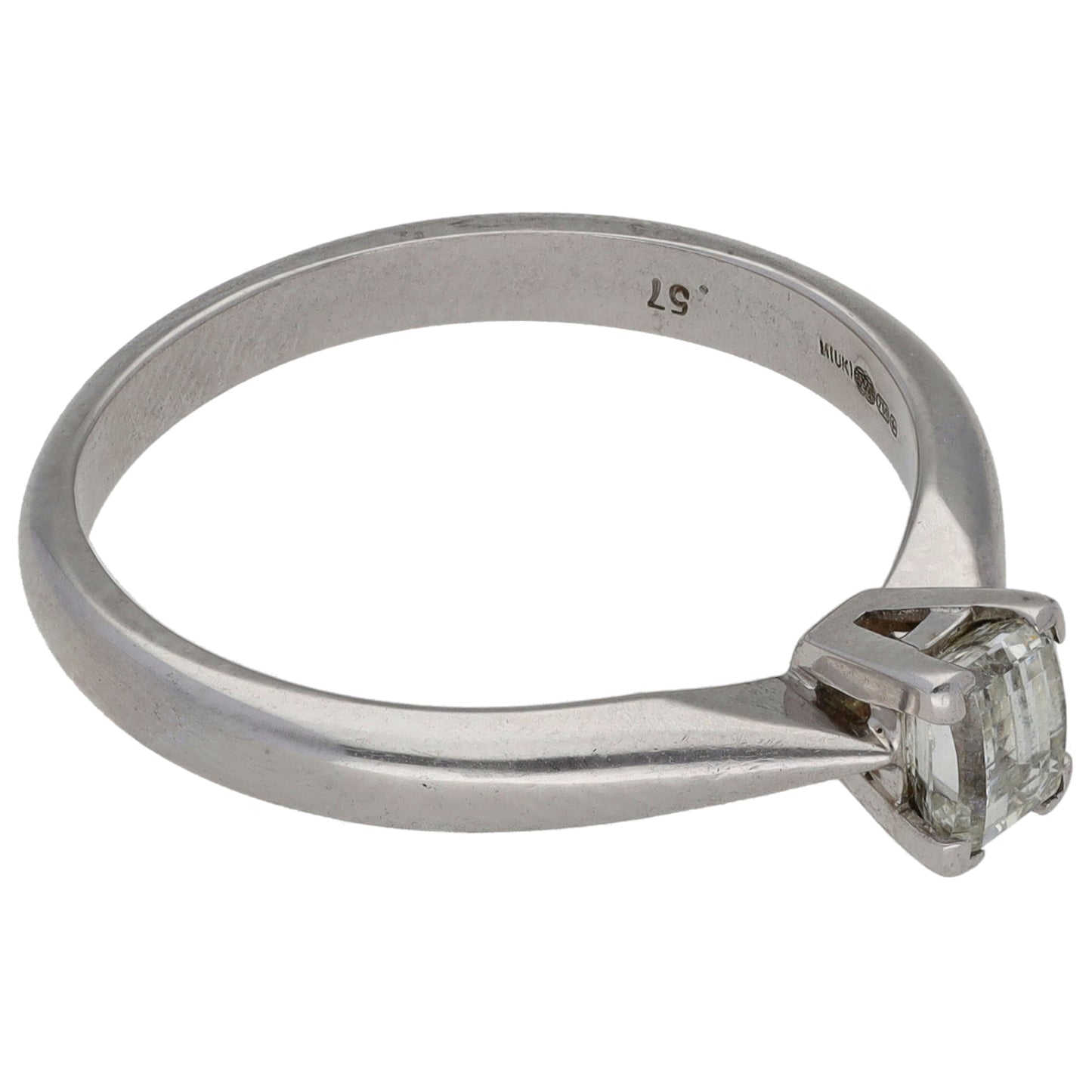 18ct White Gold 0.57ct Diamond Solitaire Ring Size Q