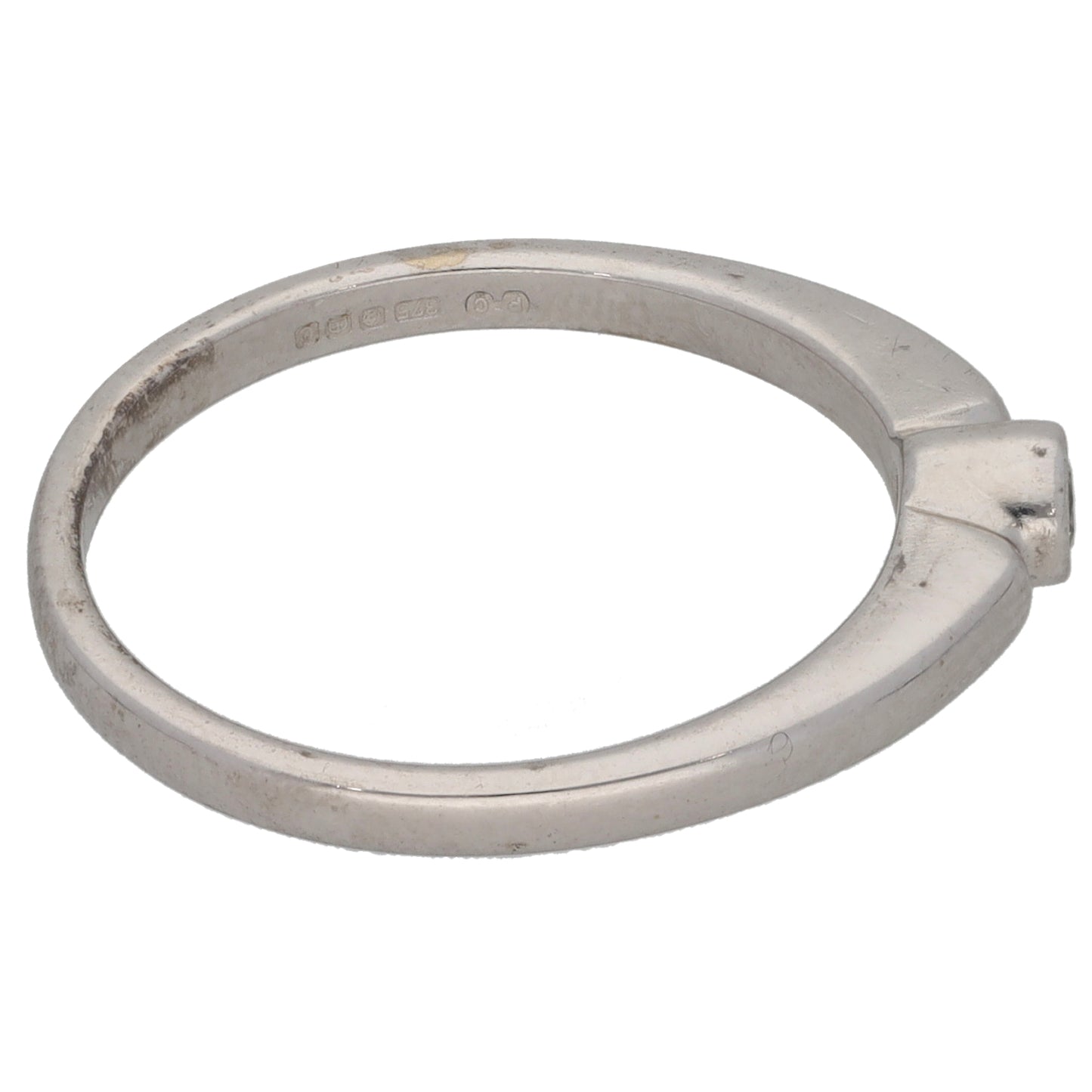 9ct White Gold 0.10ct Diamond Solitaire Ring Size N