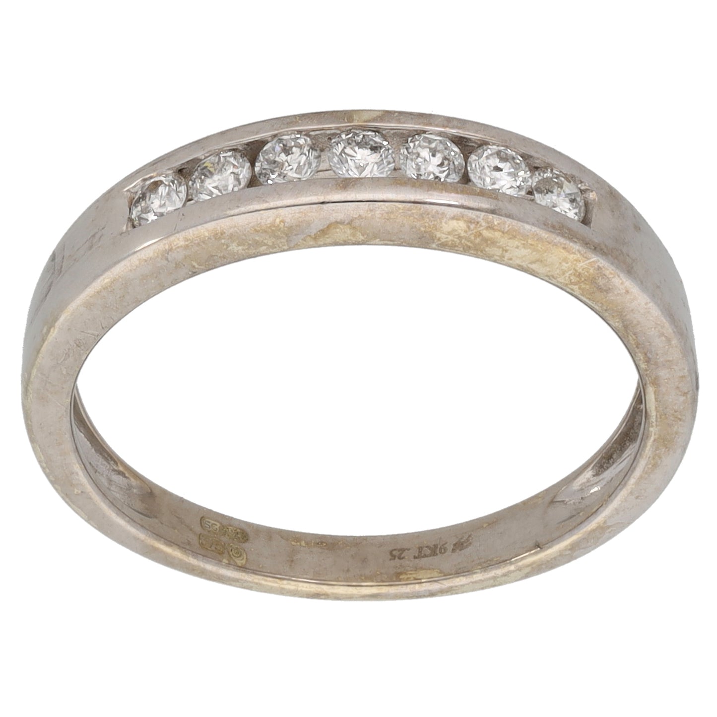 9ct White Gold 0.25ct Diamond Half Eternity Ring Size N