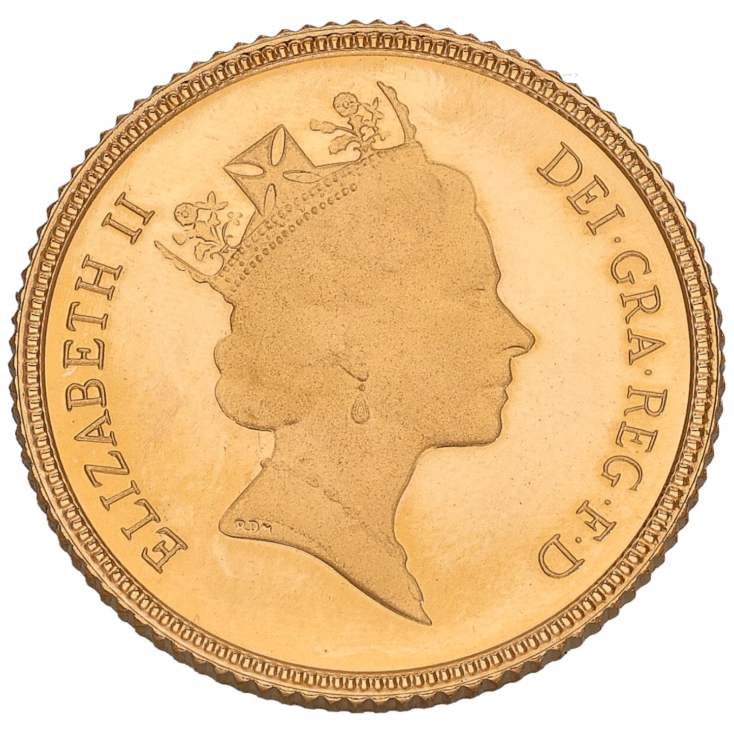 22ct Gold Queen Elizabeth II Half Sovereign Coin 1985
