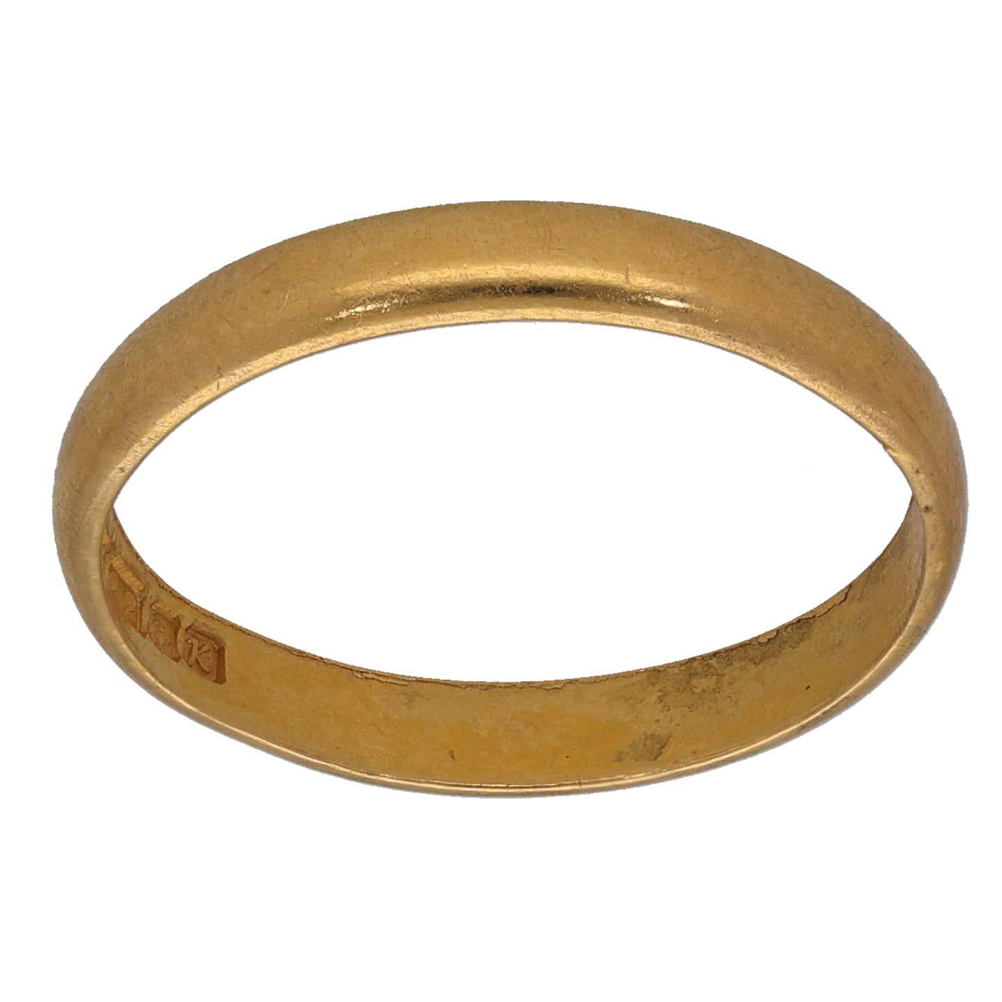 22ct Gold Plain Wedding Ring Size P