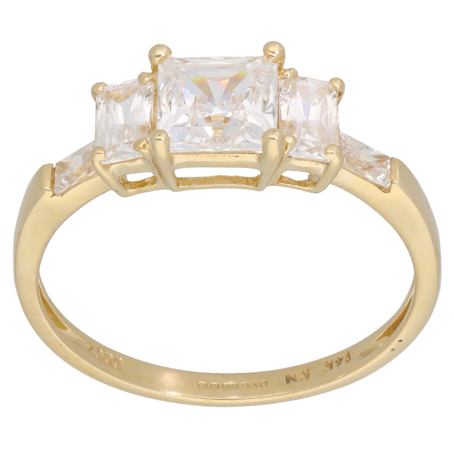 14ct Gold Cubic Zirconia Dress/Cocktail Ring Size S