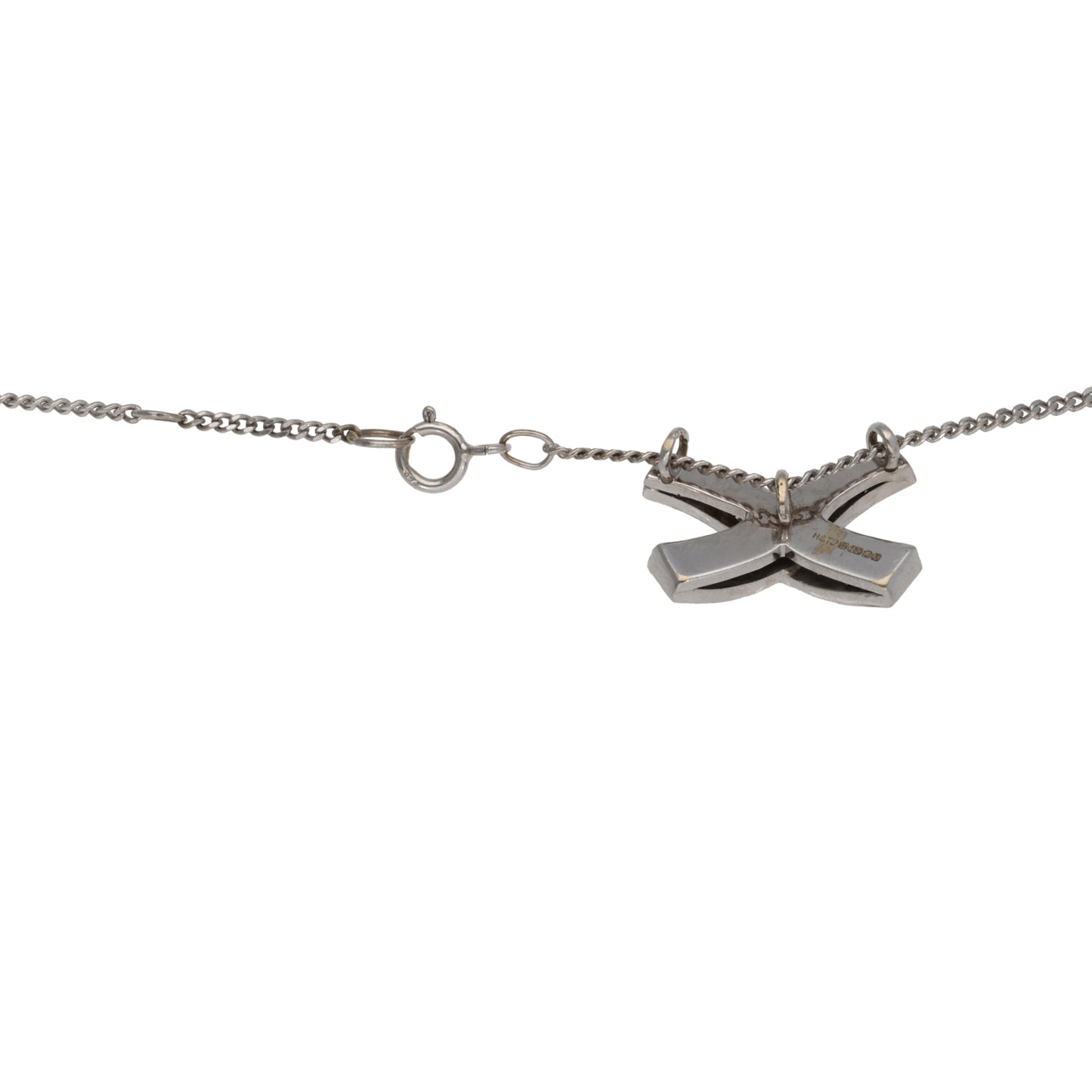 18ct White Gold 0.23ct Diamond Dress/Cocktail Pendant With Chain