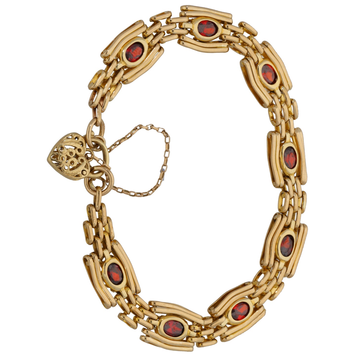 9ct Gold Garnet Alternative Bracelet