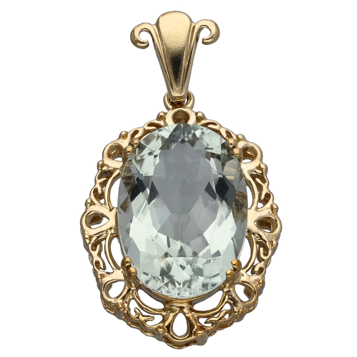 9ct Gold Quartz Earrings & Pendant Set