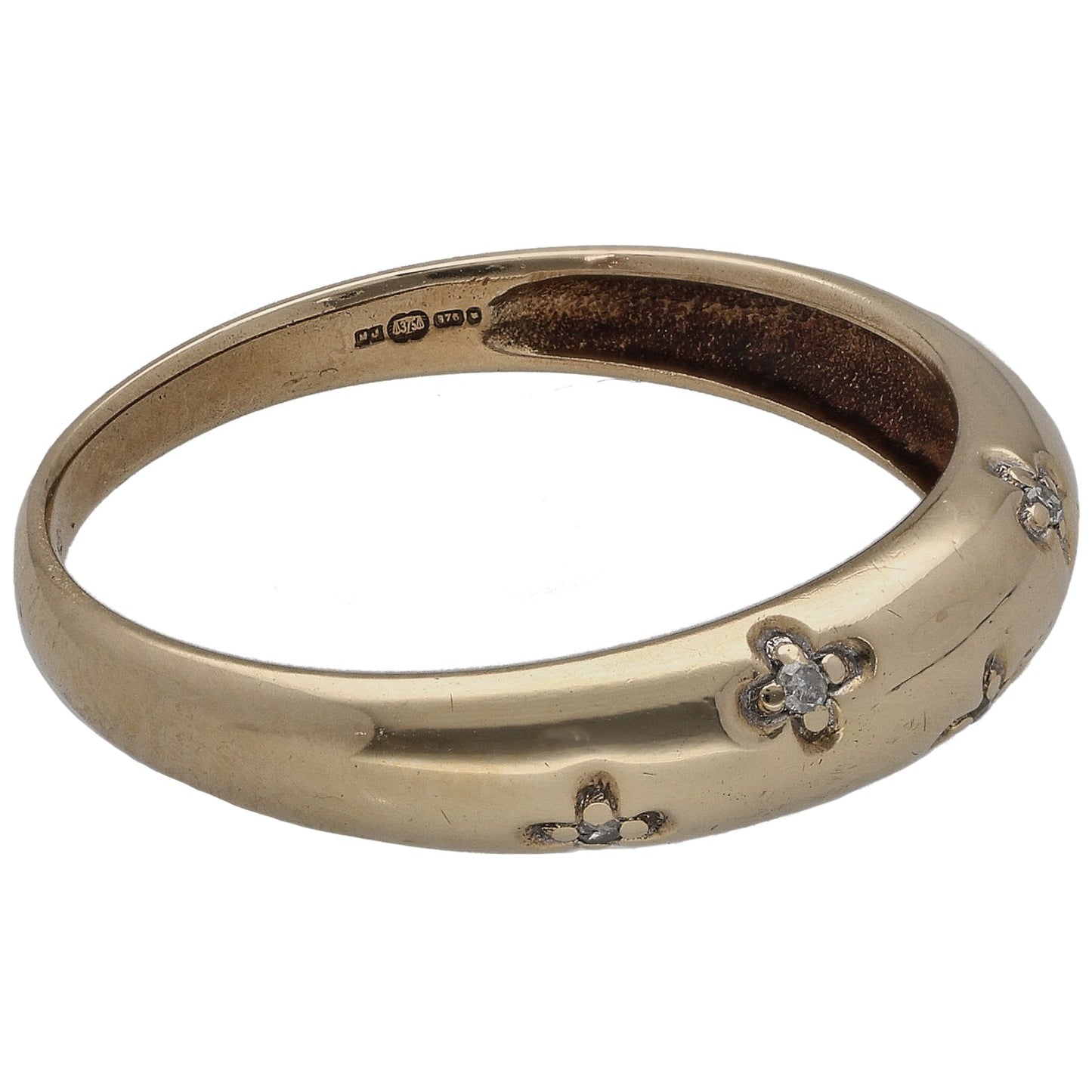9ct Gold 0.025ct Diamond Alternative Ring Size P