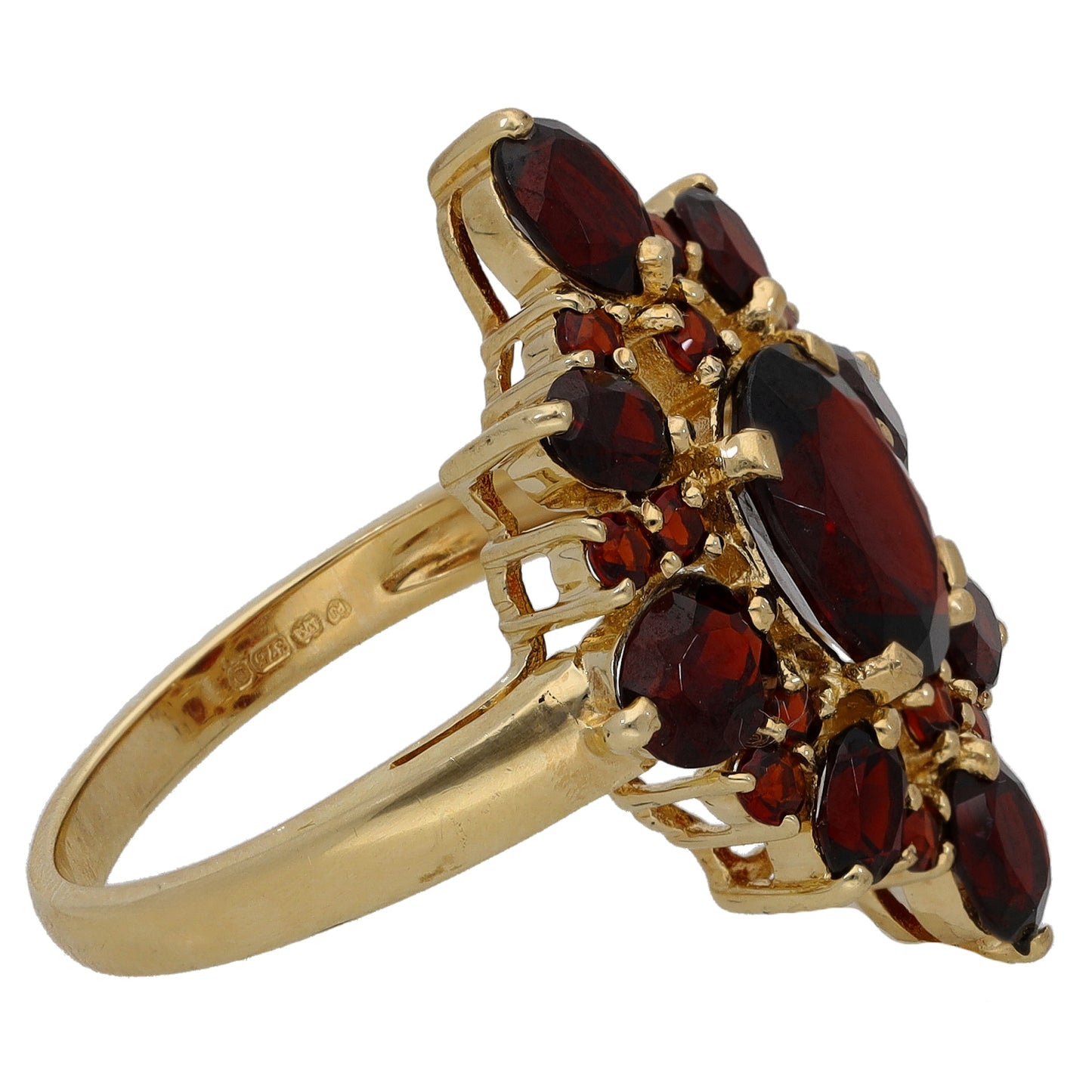 9ct Gold Garnet Dress/Cocktail Ring Size P