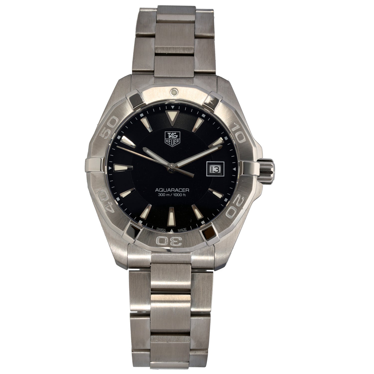 Tag Heuer Aquaracer WAY1110 41mm Stainless Steel Watch H&T