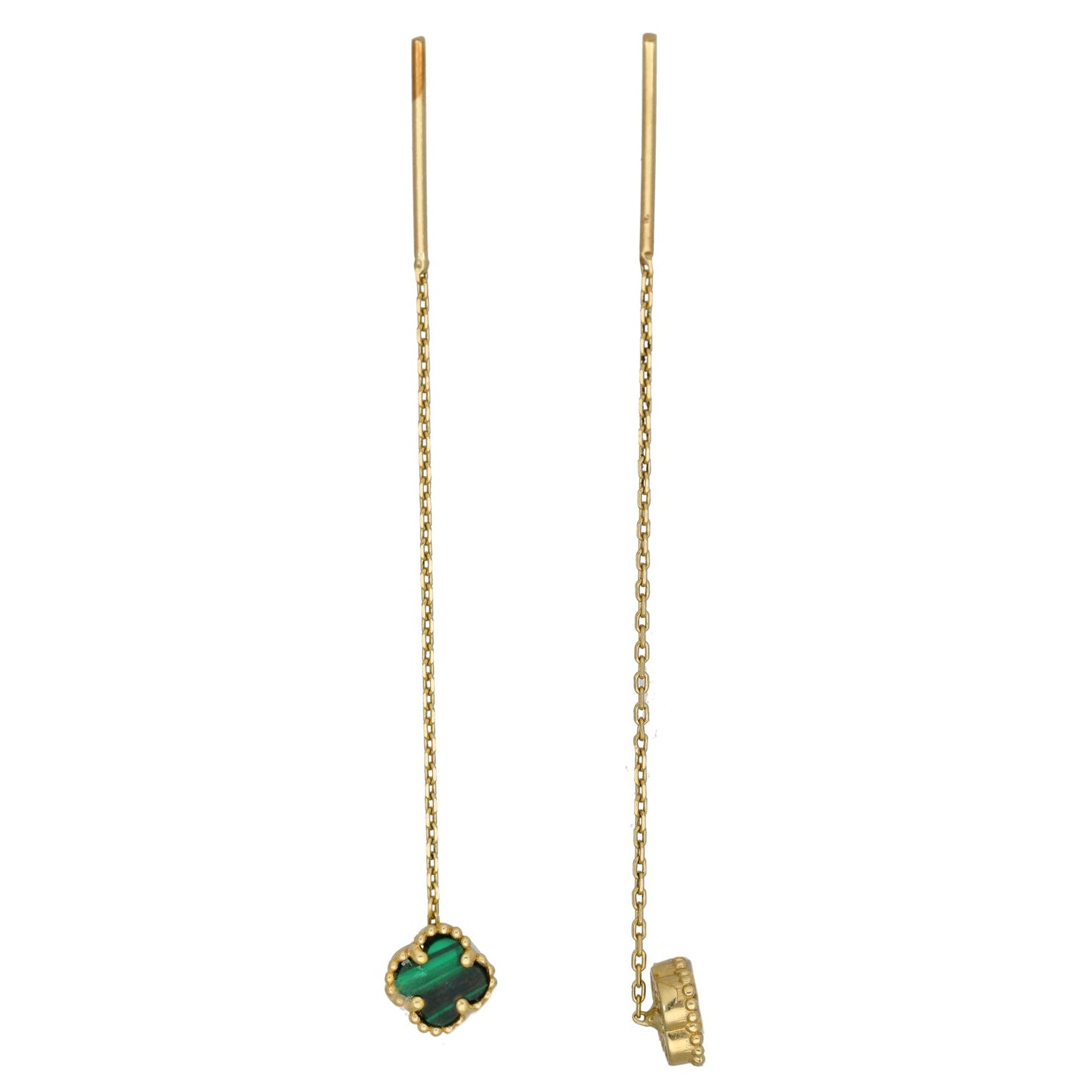 14ct Gold Malachite Drop Earrings