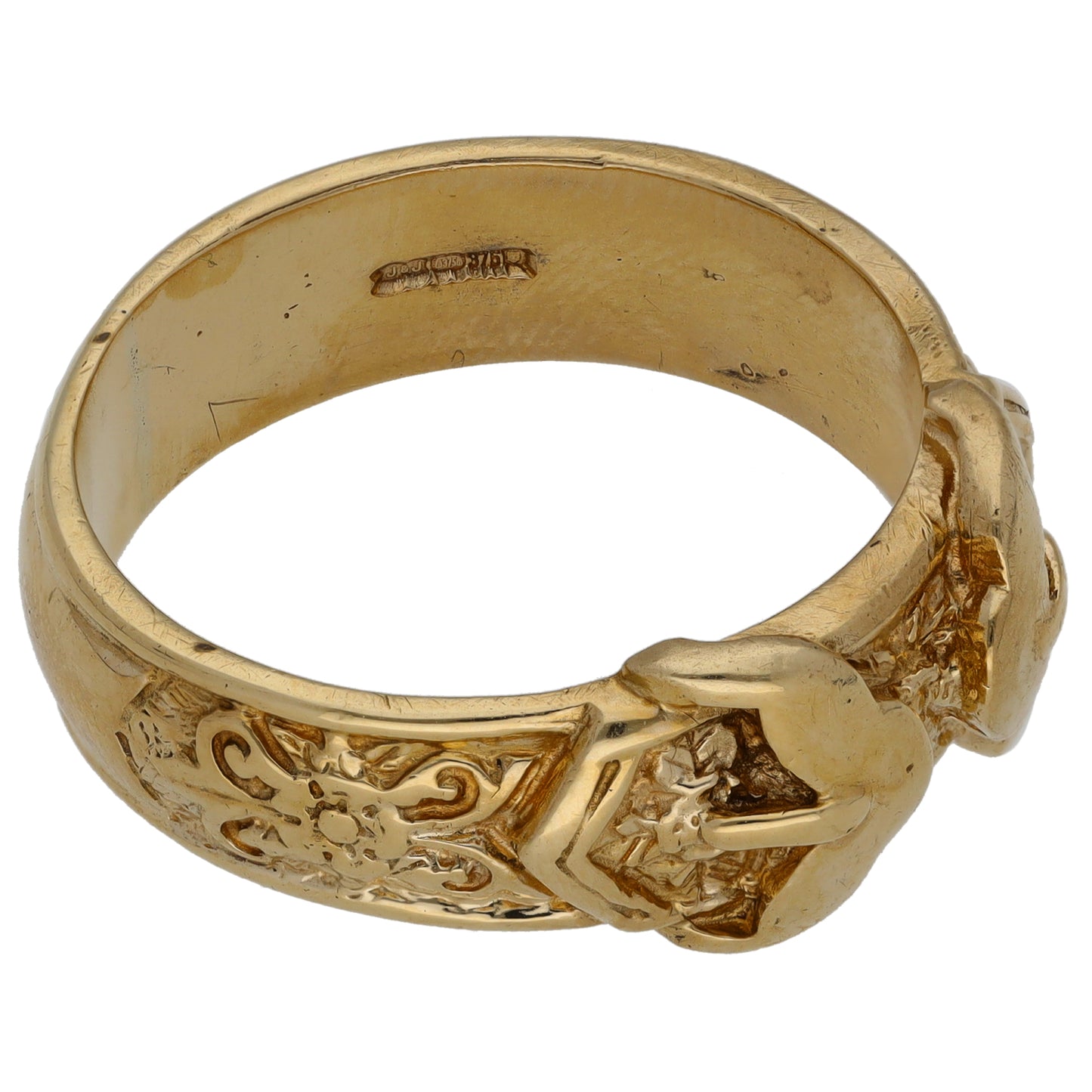 9ct Gold Buckle Ring Size X