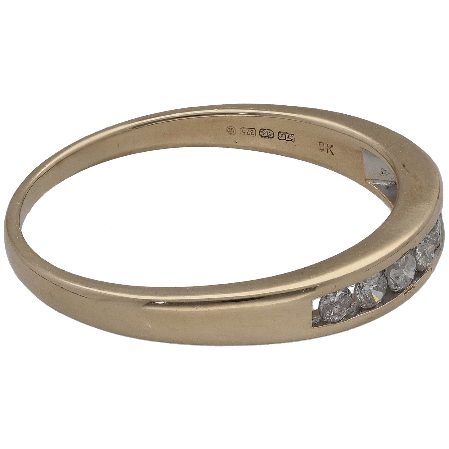 9ct Gold 0.33ct Diamond Half Eternity Ring Size U