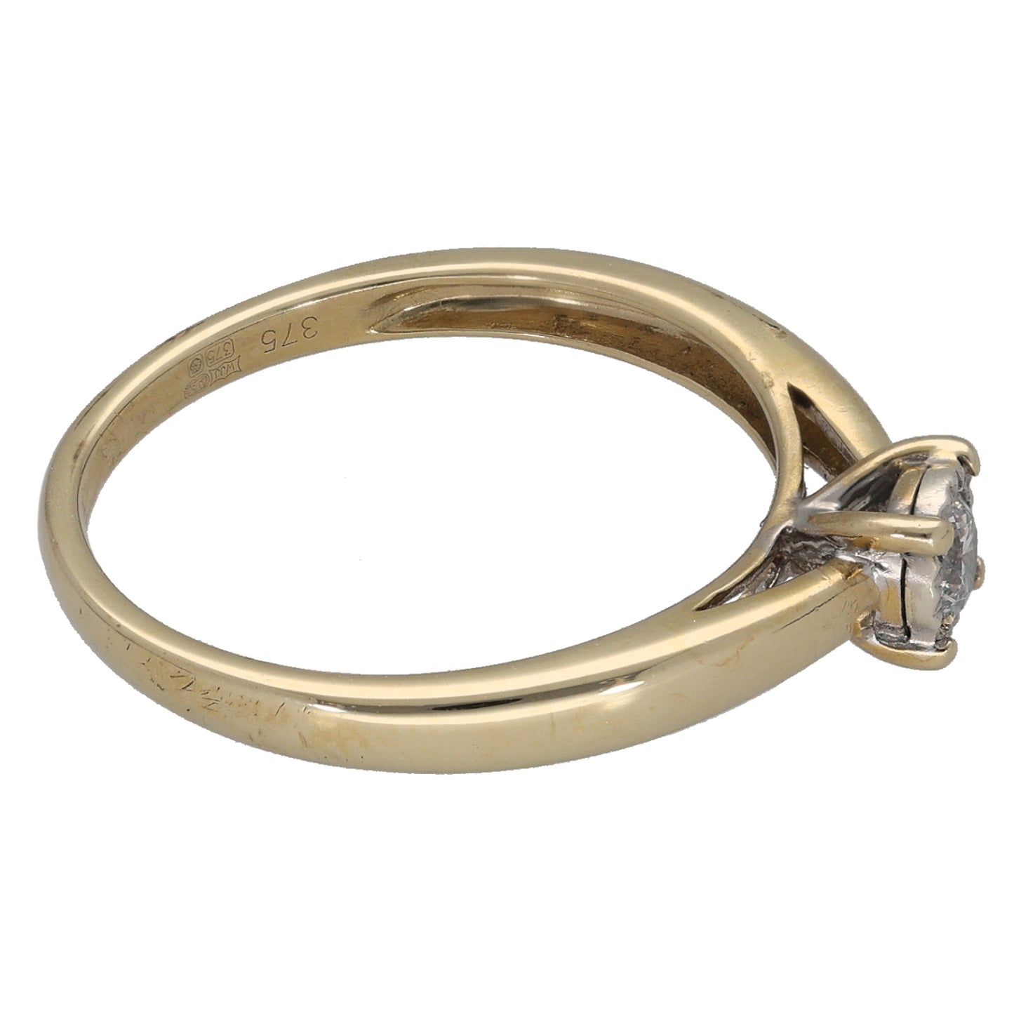 9ct Gold Cubic Zirconia Single Stone Ring Size N