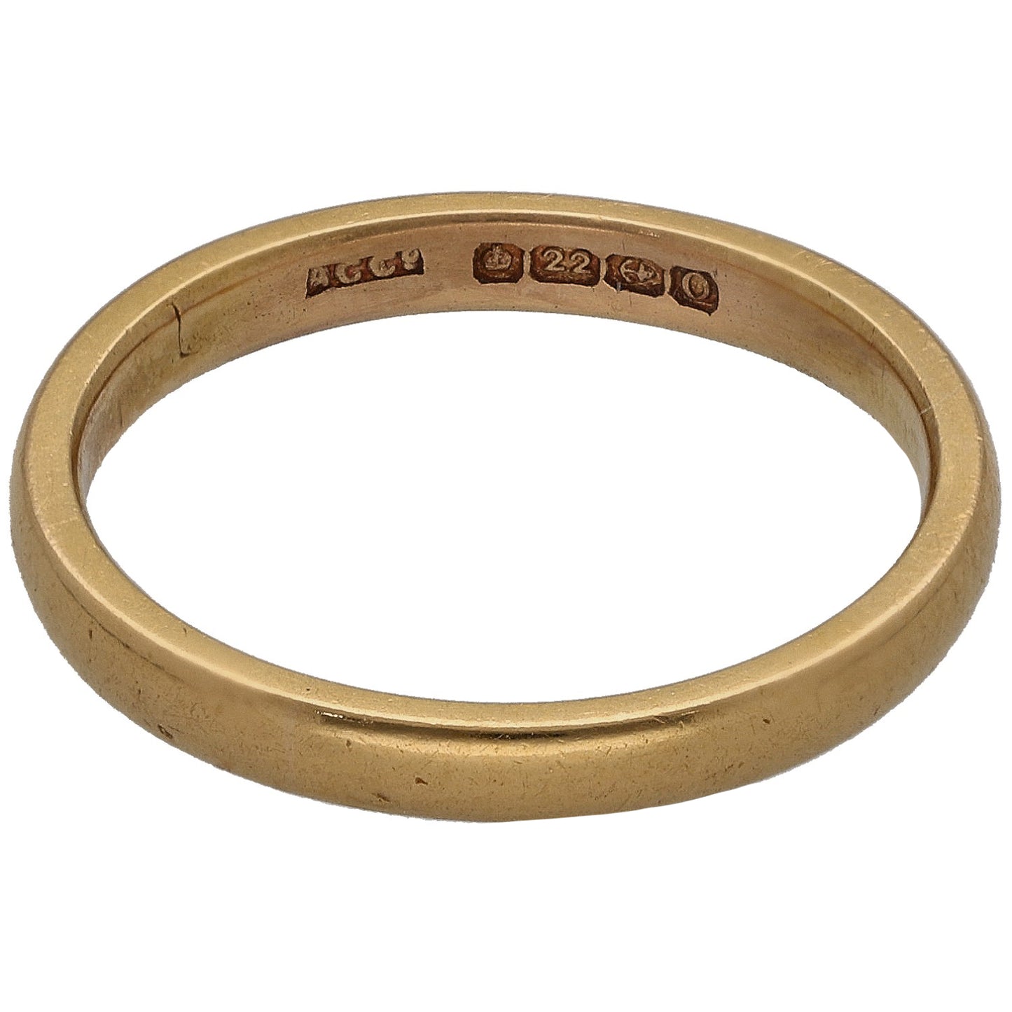 22ct Gold Plain Wedding Ring Size O
