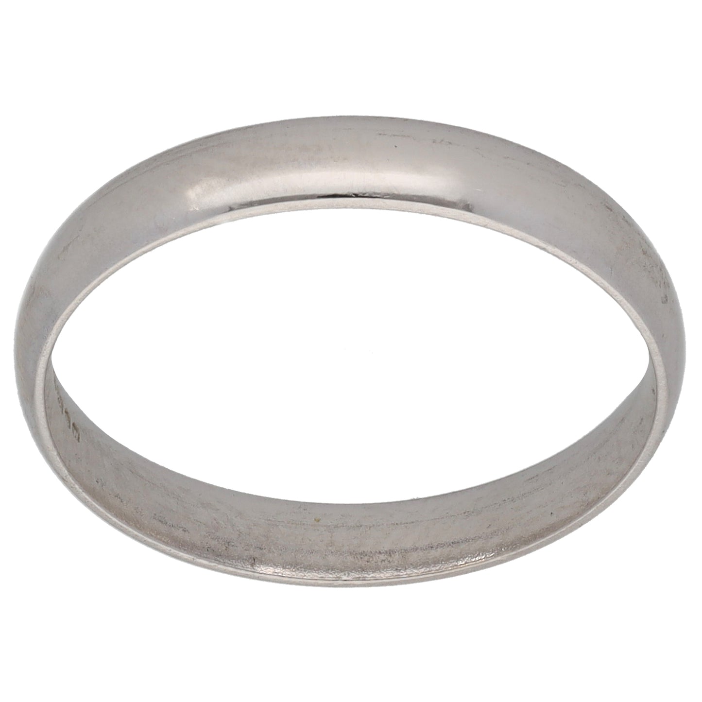 9ct White Gold Plain Wedding Ring Size P