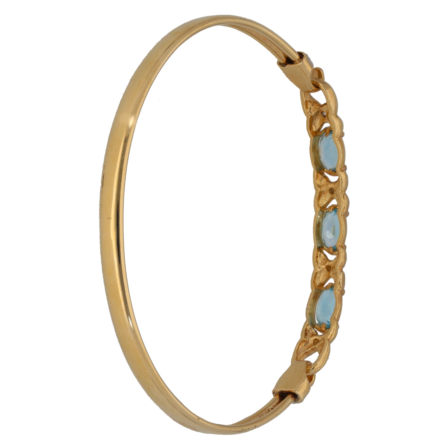 9ct Gold Topaz & Cubic Zirconia Bangle