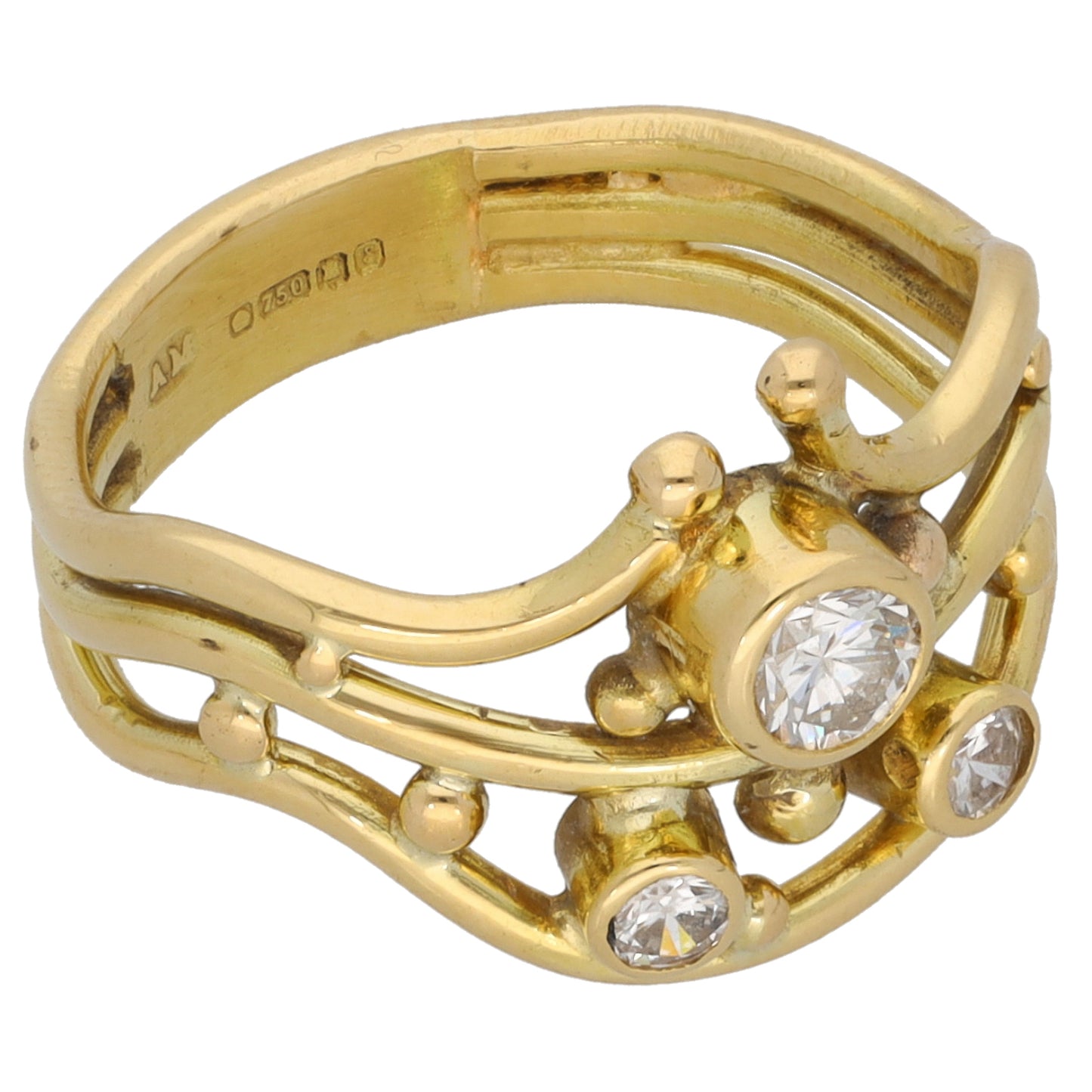 18ct Gold 0.25ct Diamond Alternative Ring Size K