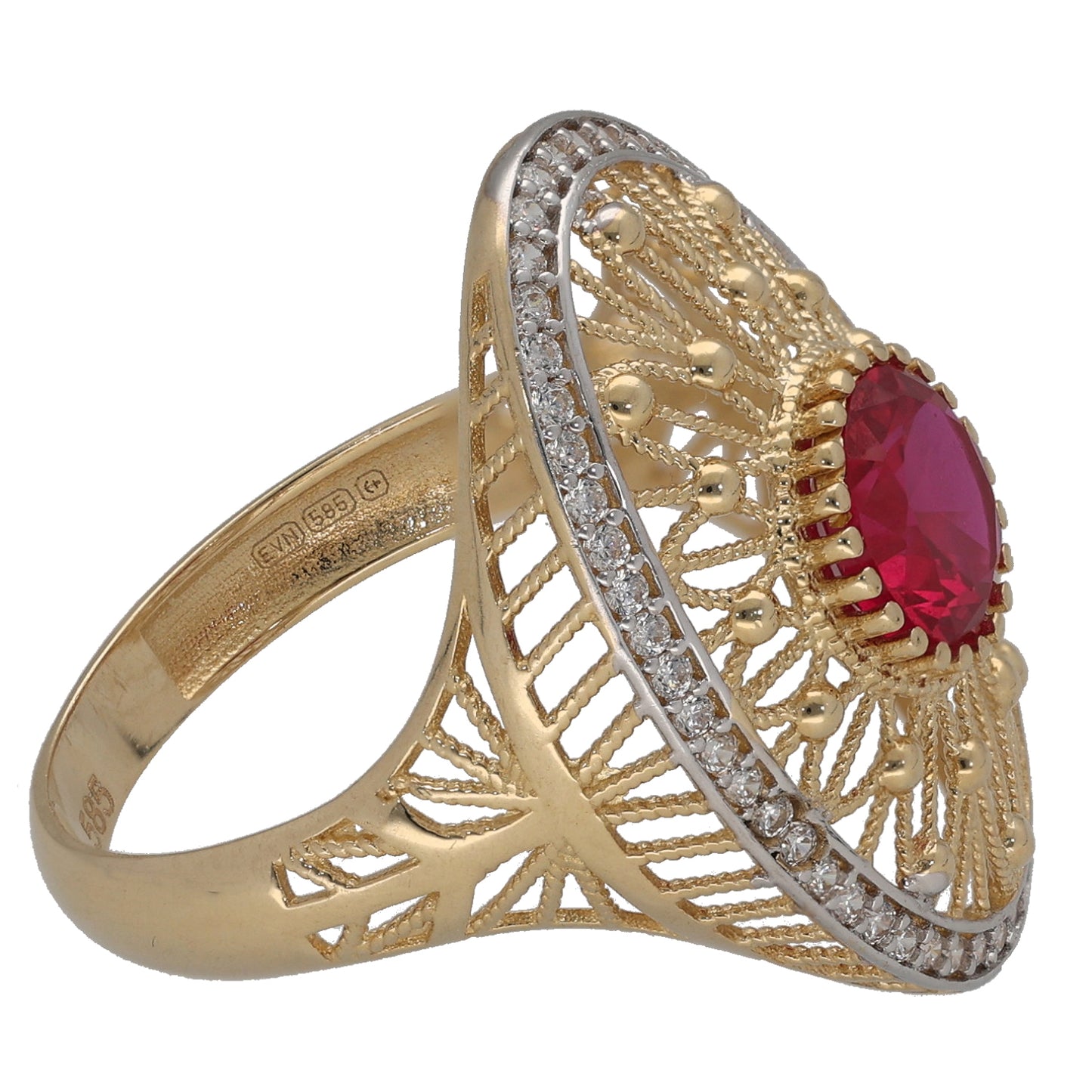 14ct Gold Imitation Dress/Cocktail Ring Size Q