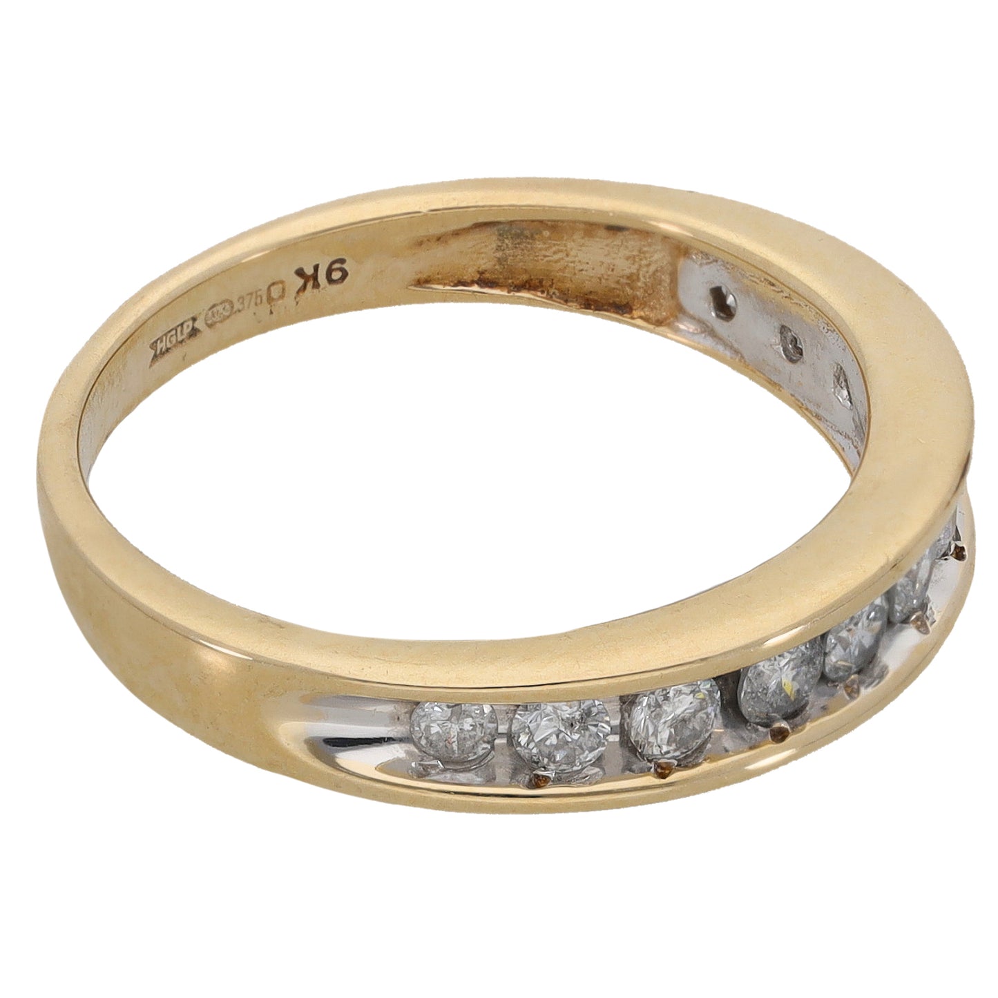 9ct Gold 0.50ct Diamond Half Eternity Ring Size M