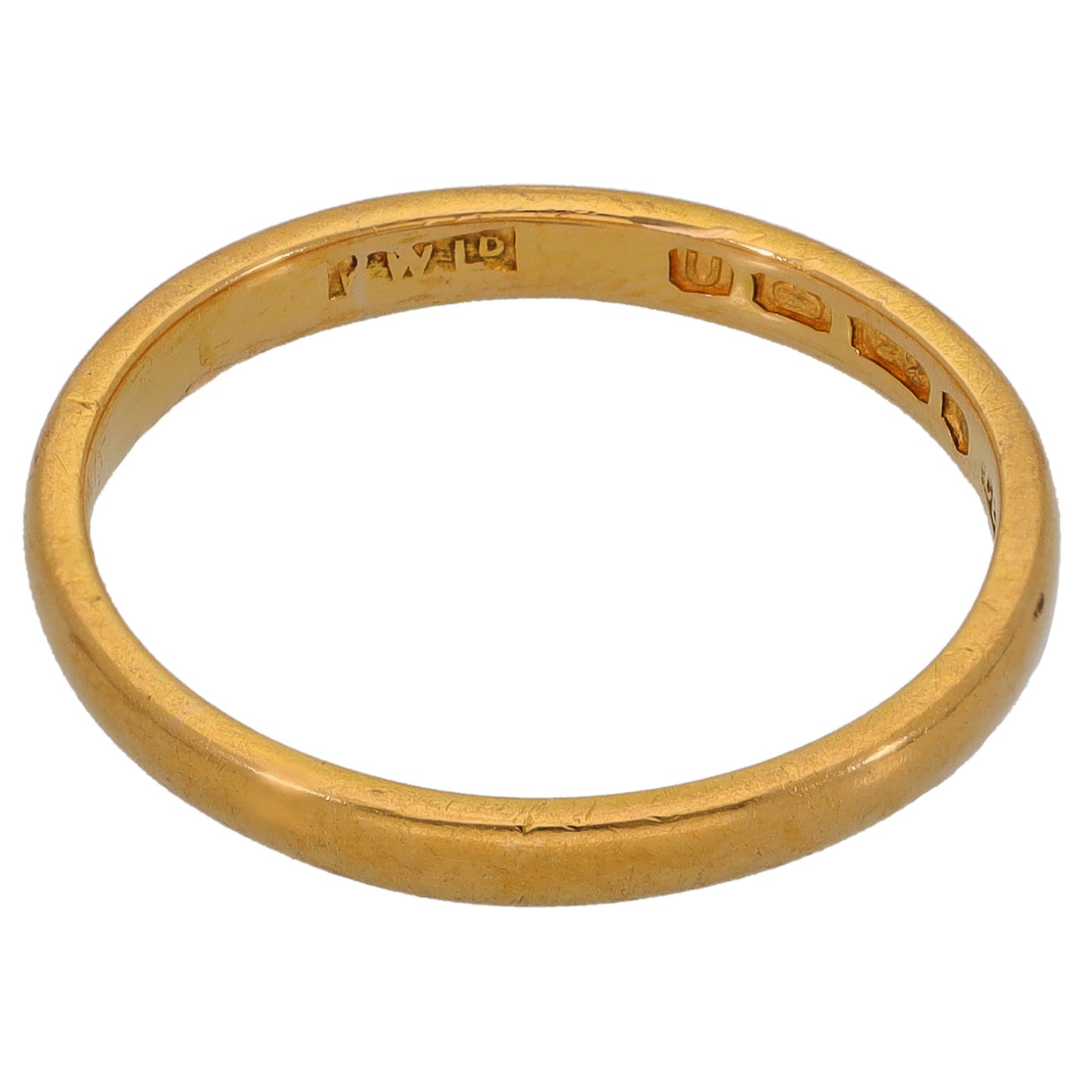 22ct Gold Plain Wedding Ring Size L