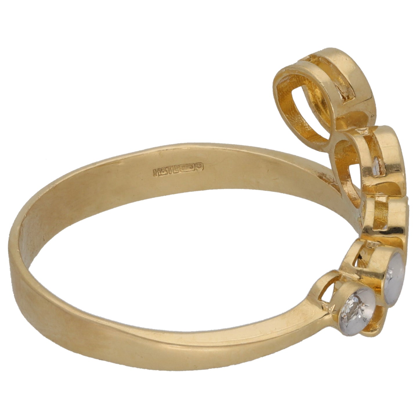 9ct Gold 0.05ct Diamond Dress/Cocktail Ring Size R