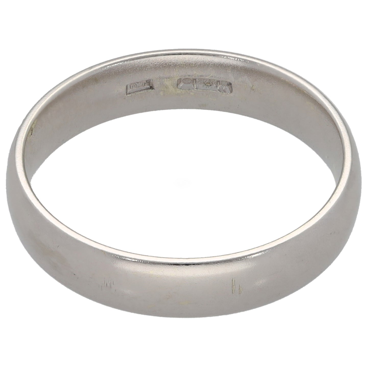 9ct White Gold Plain Wedding Ring Size M