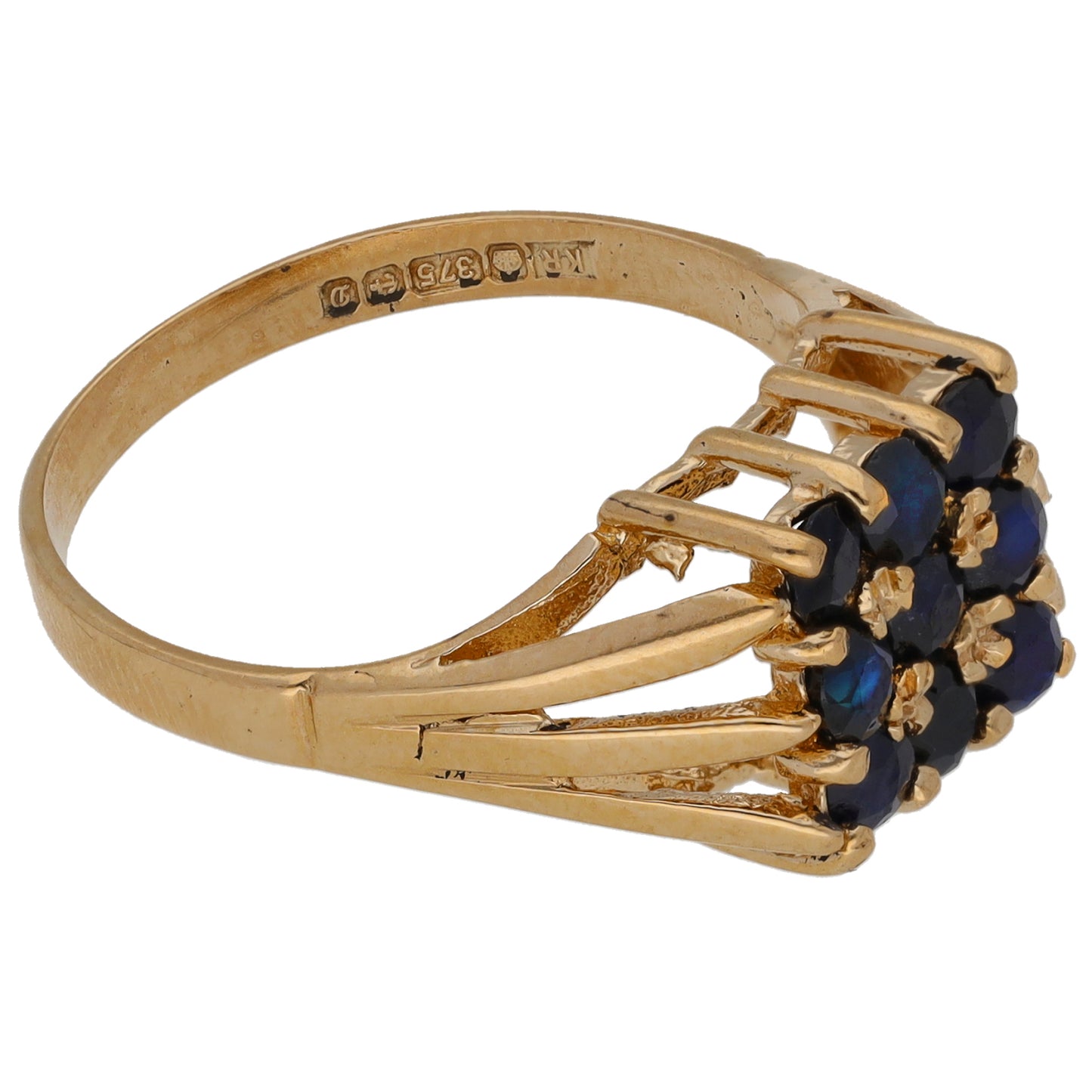 9ct Gold Sapphire Dress/Cocktail Ring Size O