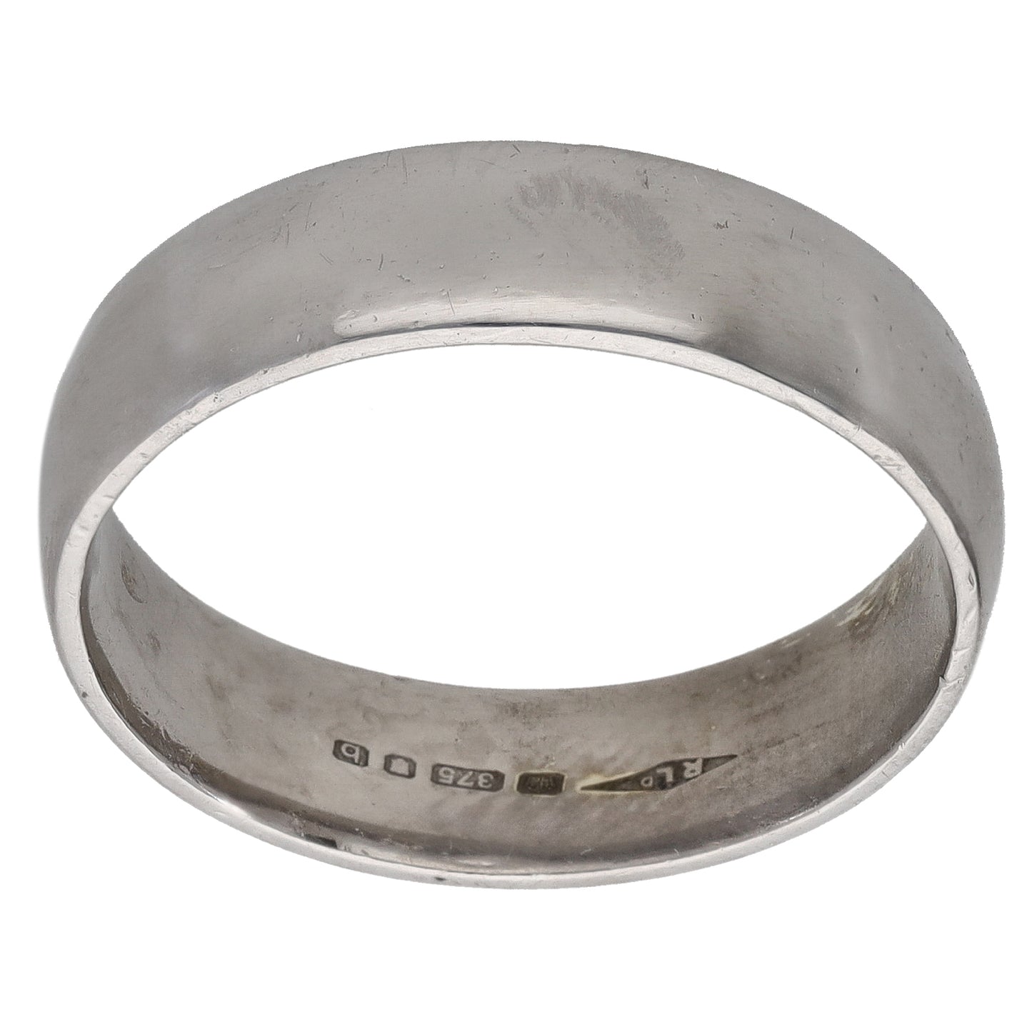 9ct White Gold Plain Wedding Ring Size W