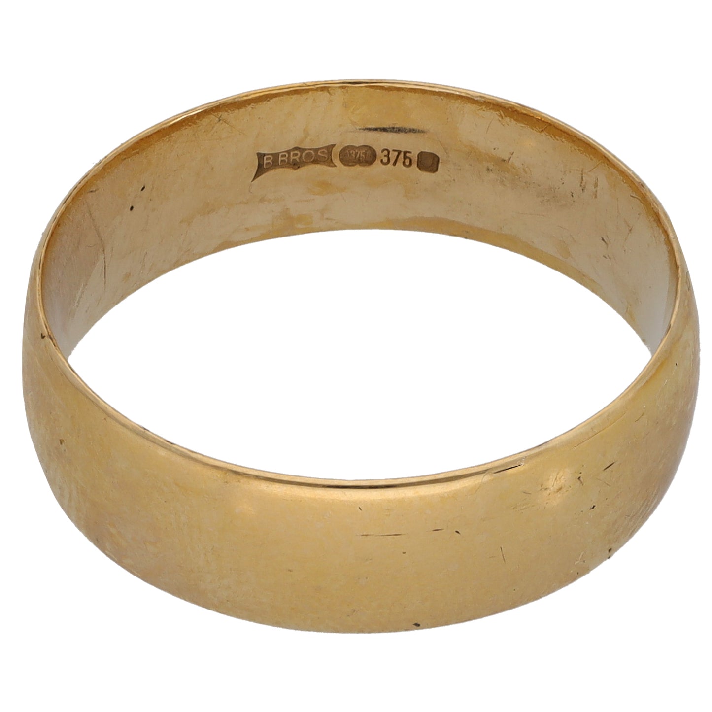 9ct Gold Plain Wedding Ring Size S