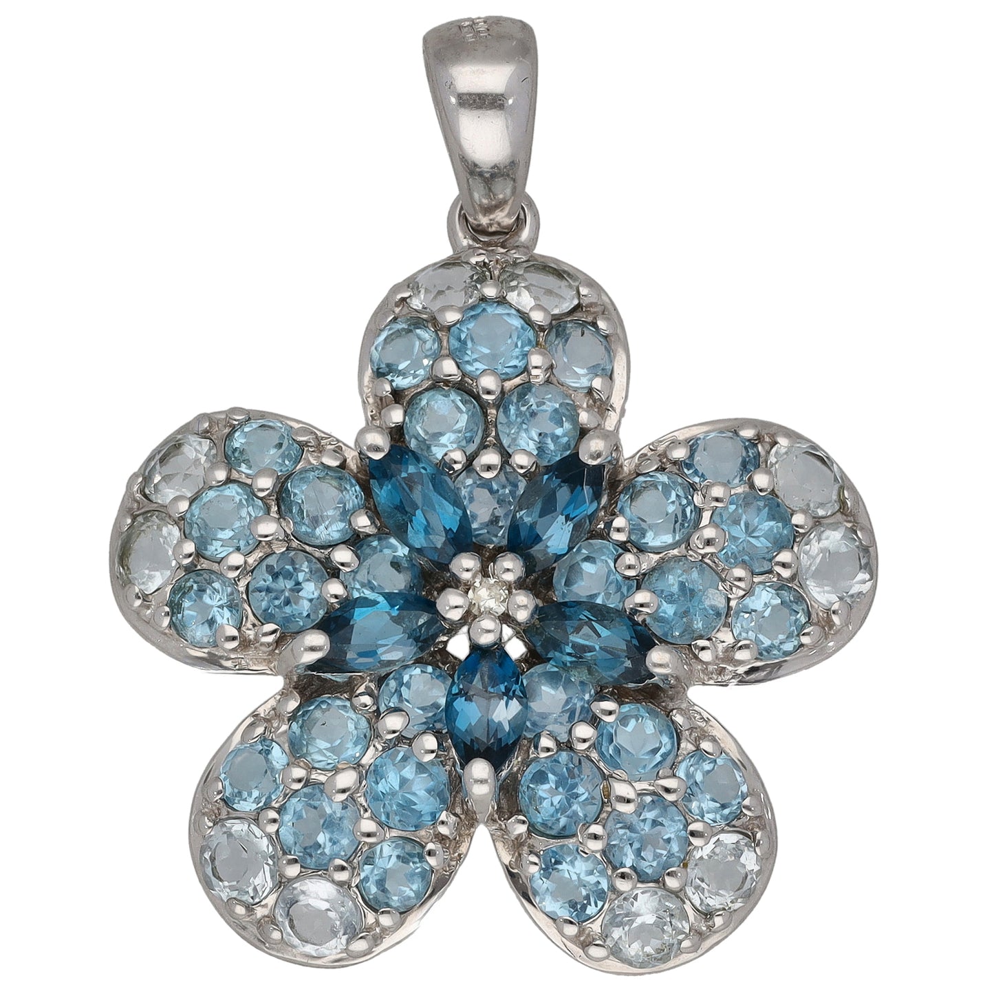 9ct White Gold Topaz Dress/Cocktail Pendant