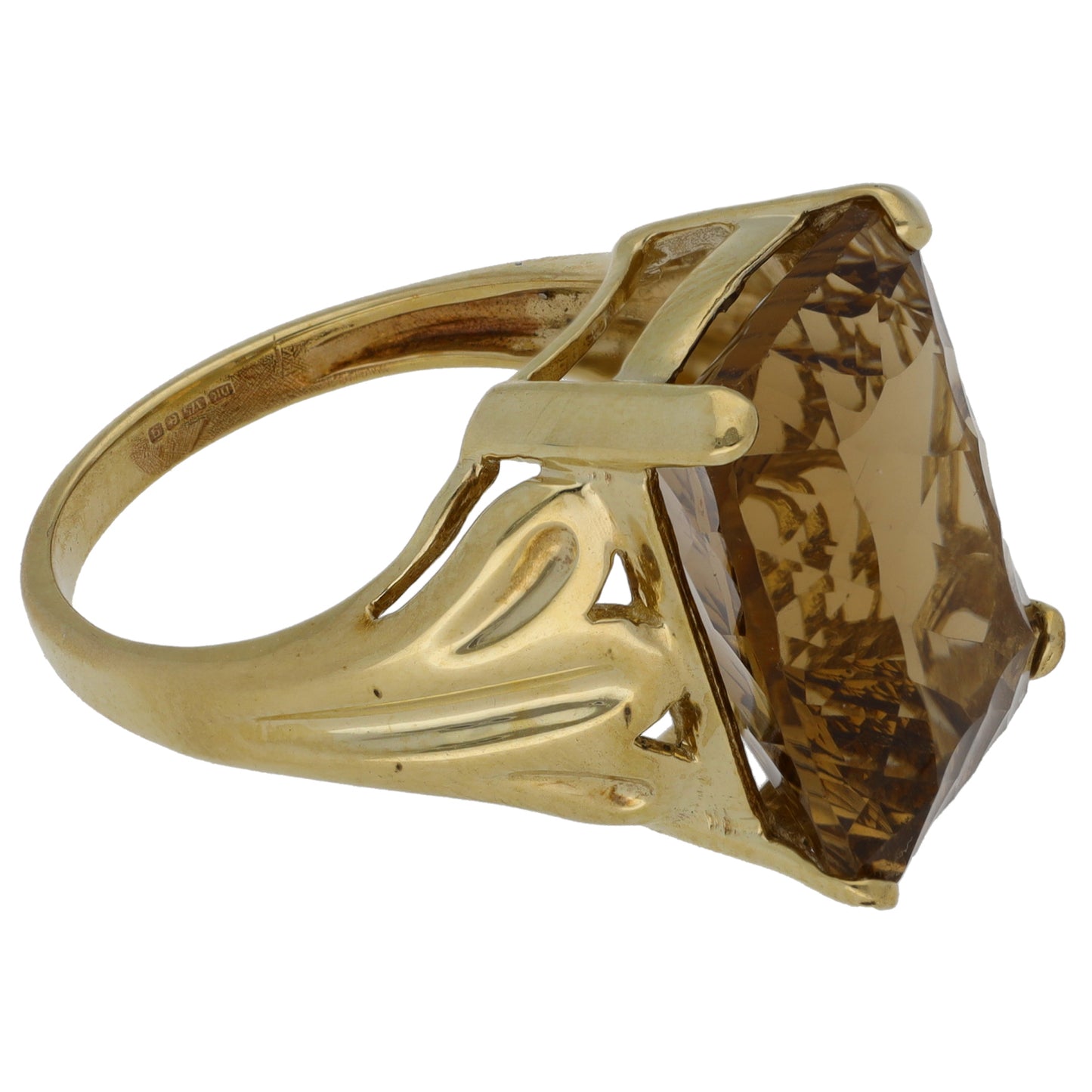 9ct Gold Citrine Single Stone Ring Size N