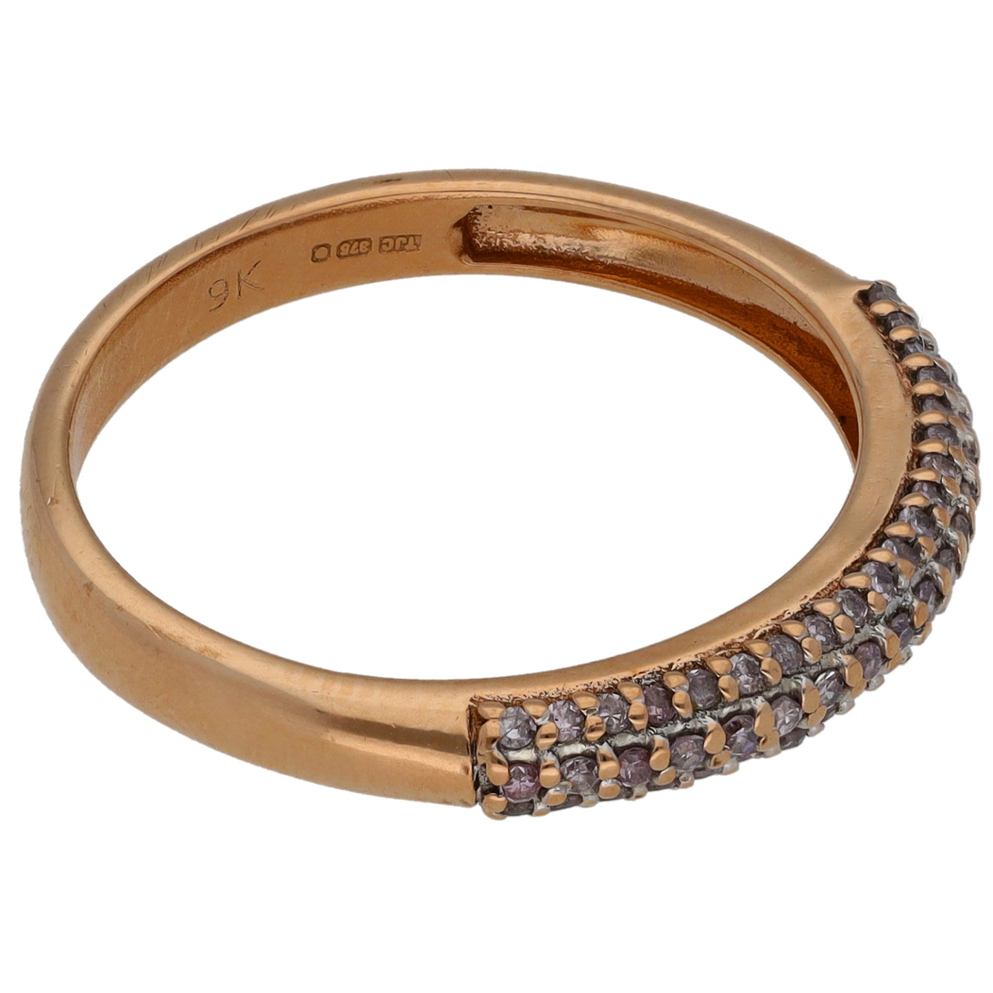 9ct Gold 0.27ct Diamond Half Eternity Ring Size P