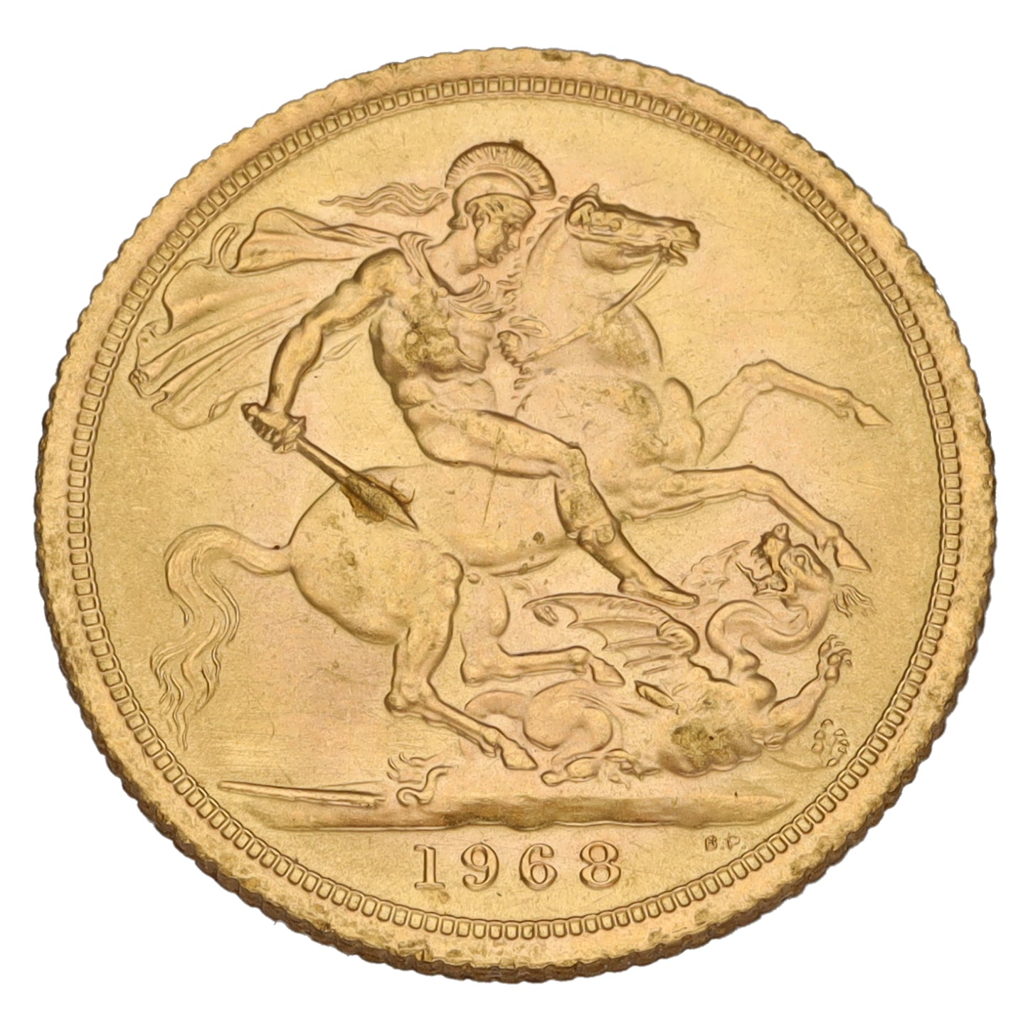 22ct Gold Queen Elizabeth II Full Sovereign Coin 1968