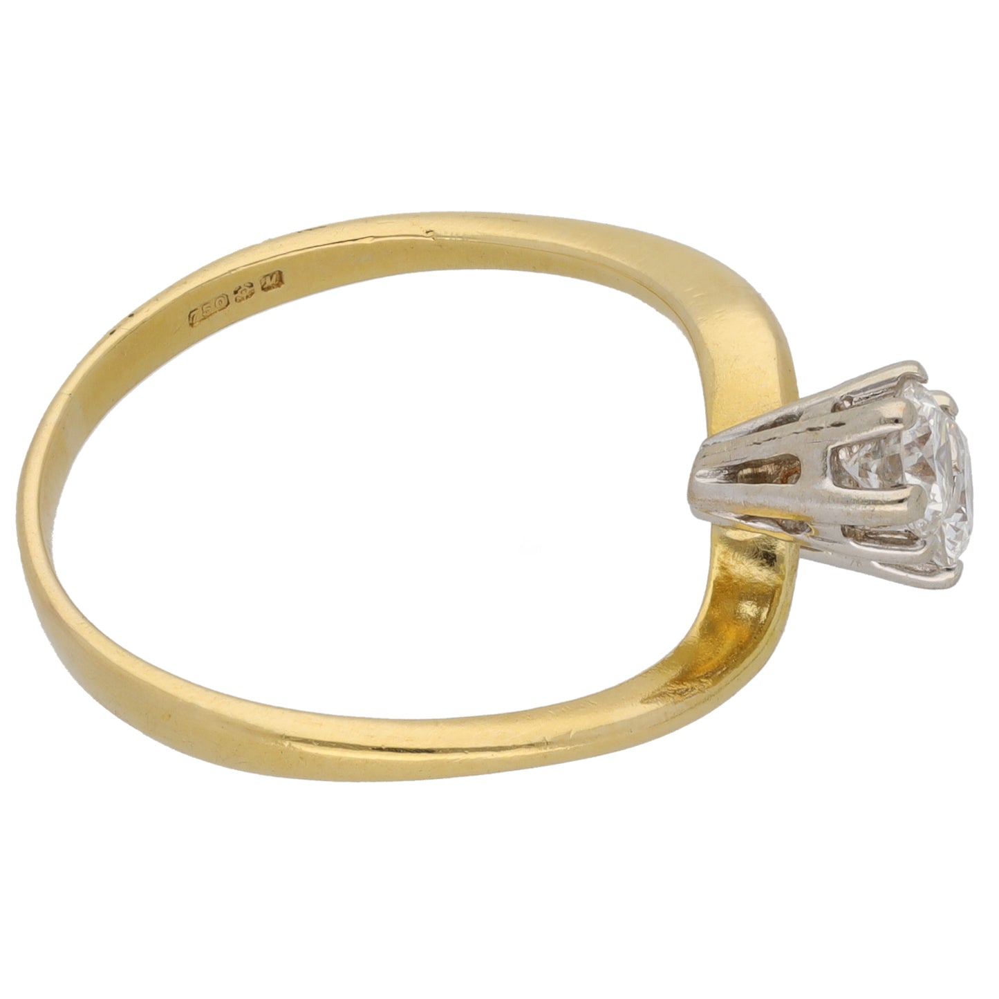18ct Gold 0.60ct Diamond Two Stone Ring Size R