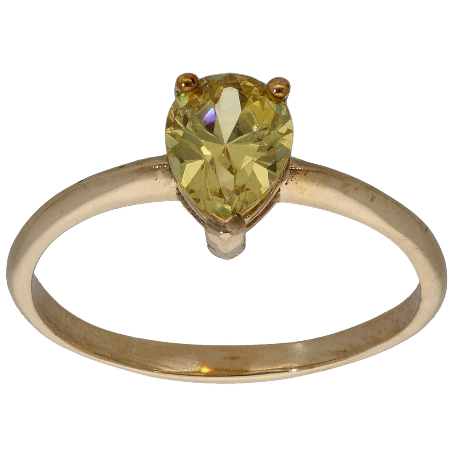 9ct Gold Imitation Single Stone Ring Size R
