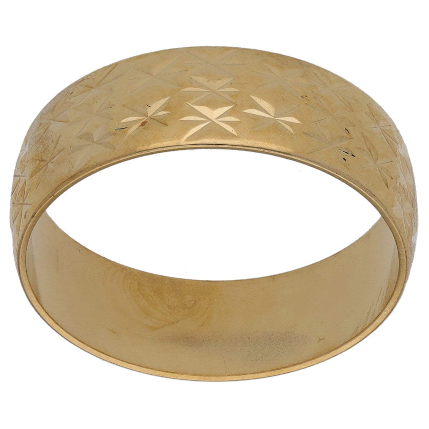 9ct Gold Patterned Wedding Ring Size P