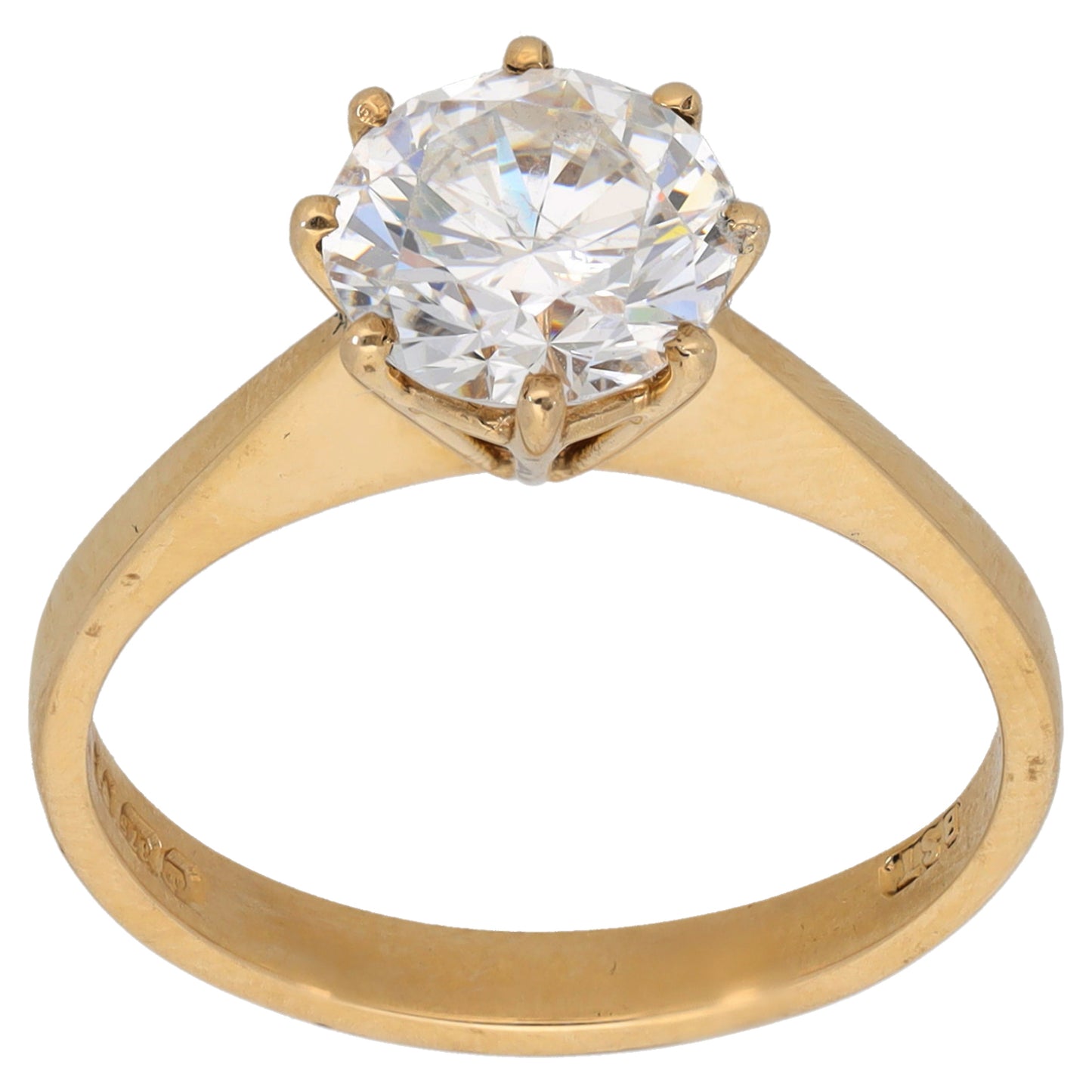9ct Gold Cubic Zirconia Single Stone Ring Size O