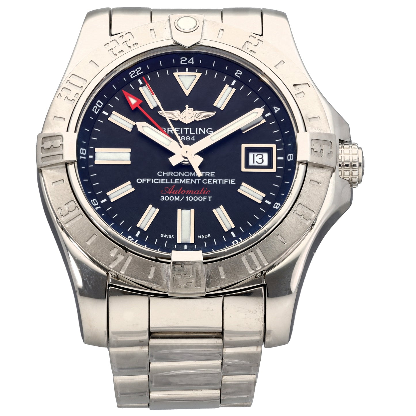 Breitling Avenger II GMT A32390 43mm Stainless Steel Watch