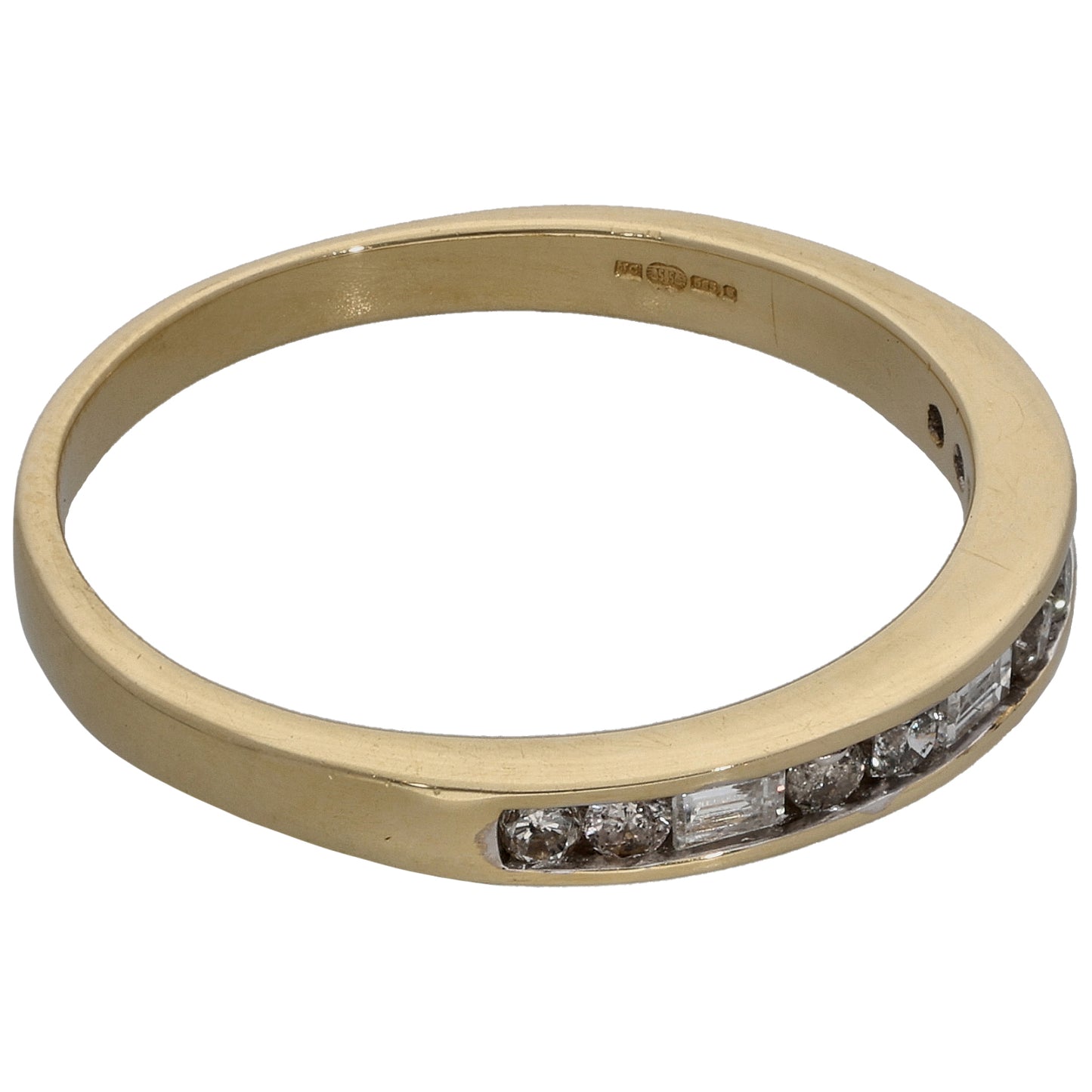 14ct Gold 0.14ct Diamond Alternative Ring Size O