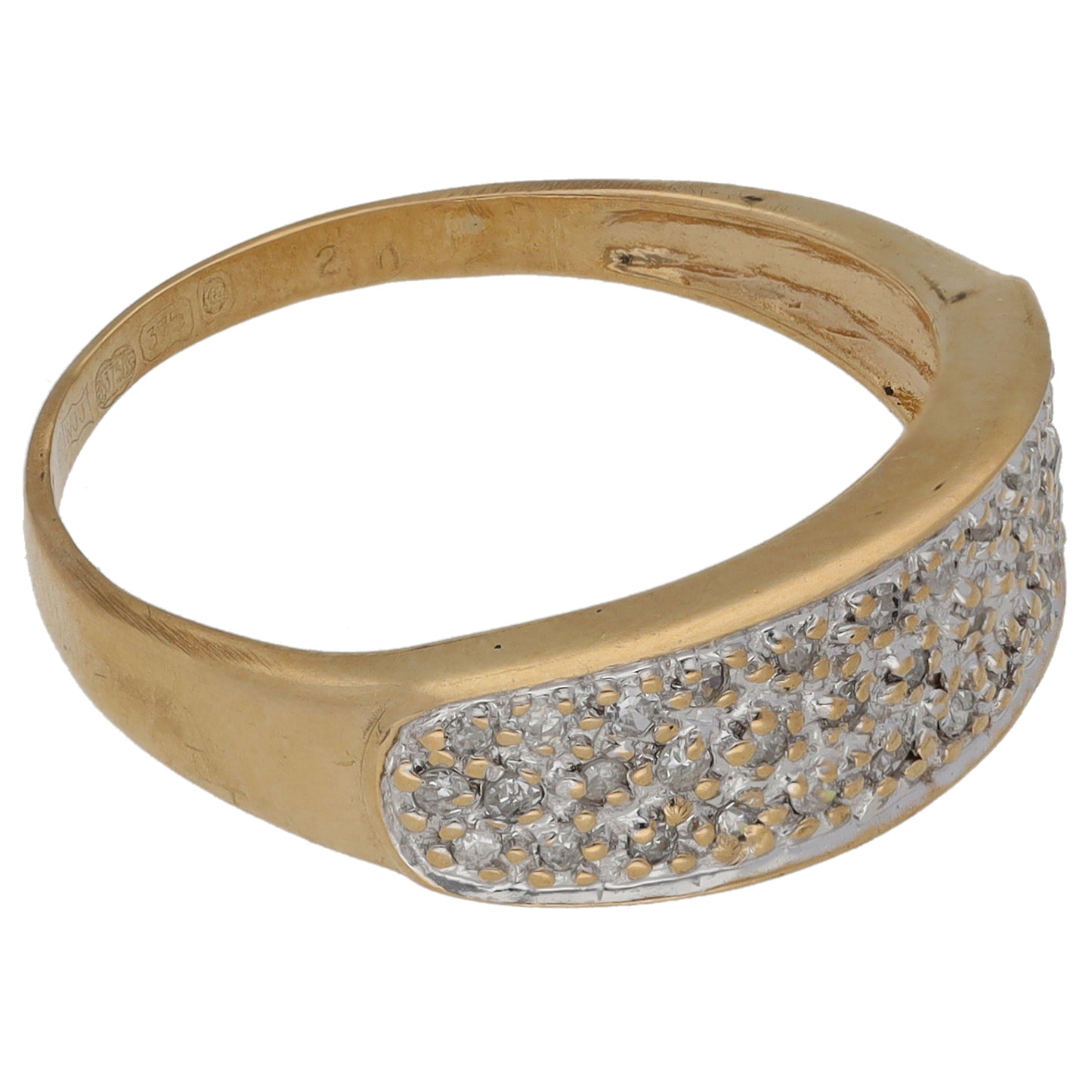 9ct Gold 0.37ct Diamond Dress/Cocktail Ring Size P
