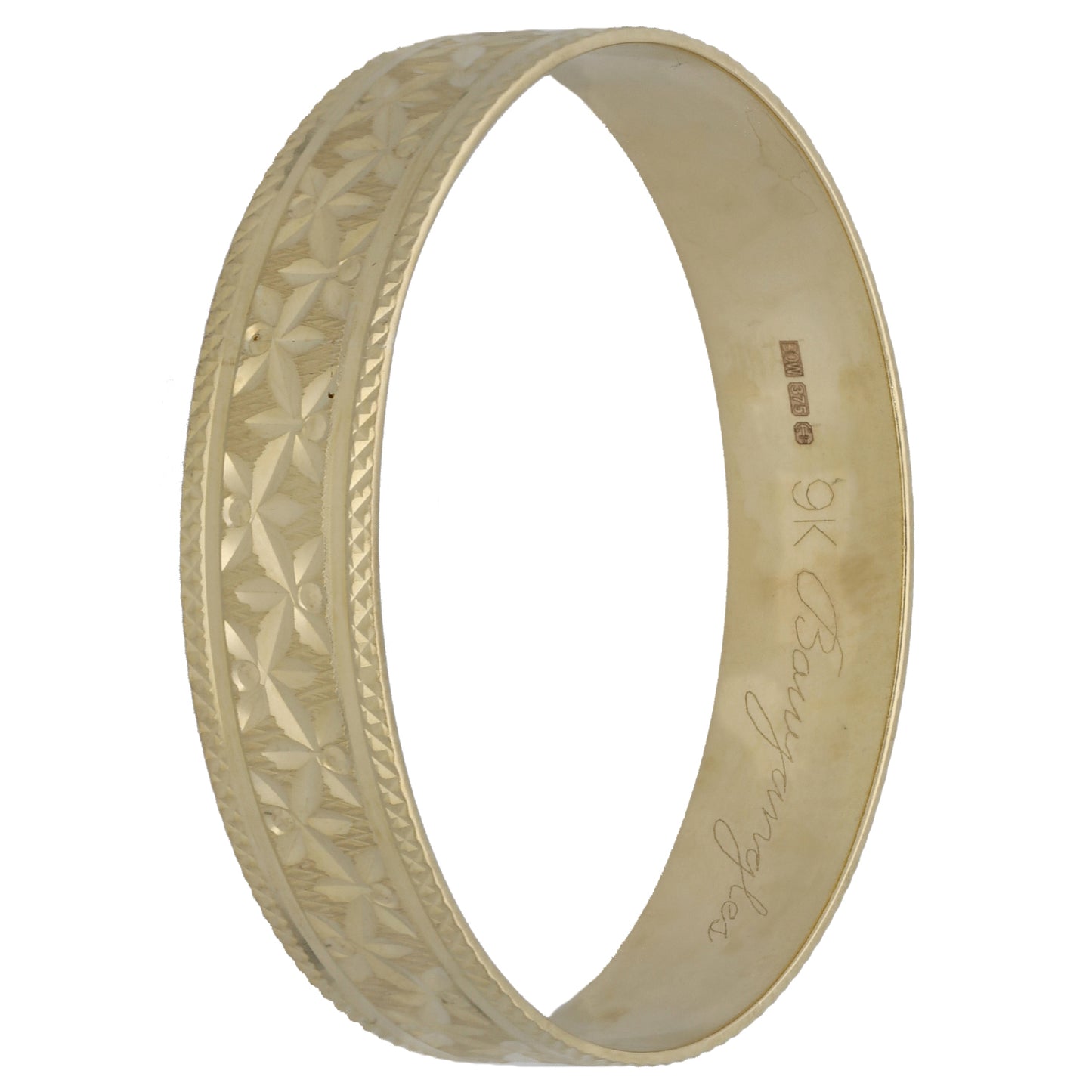 9ct Gold Patterned Bangle