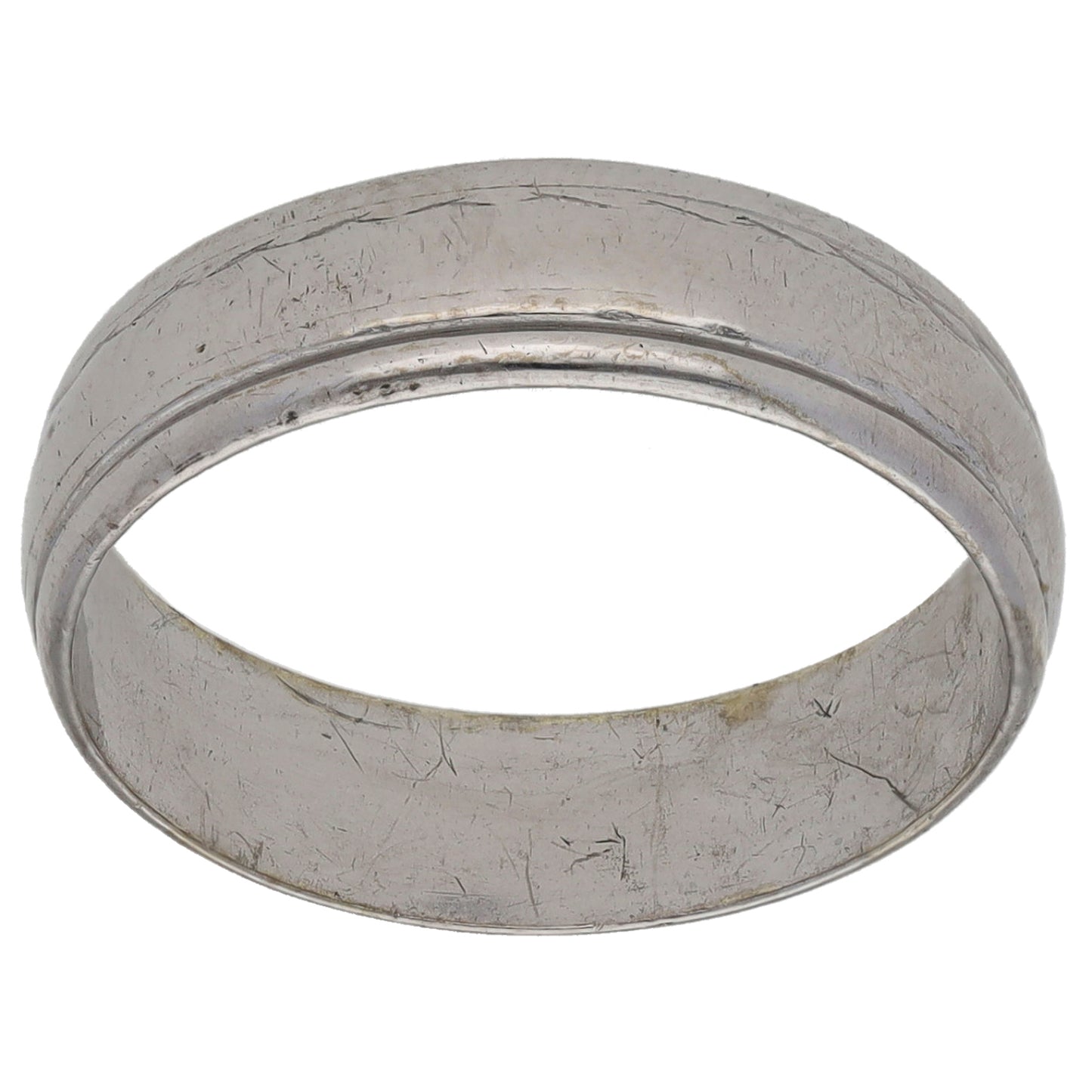 9ct White Gold Plain Wedding Ring Size L