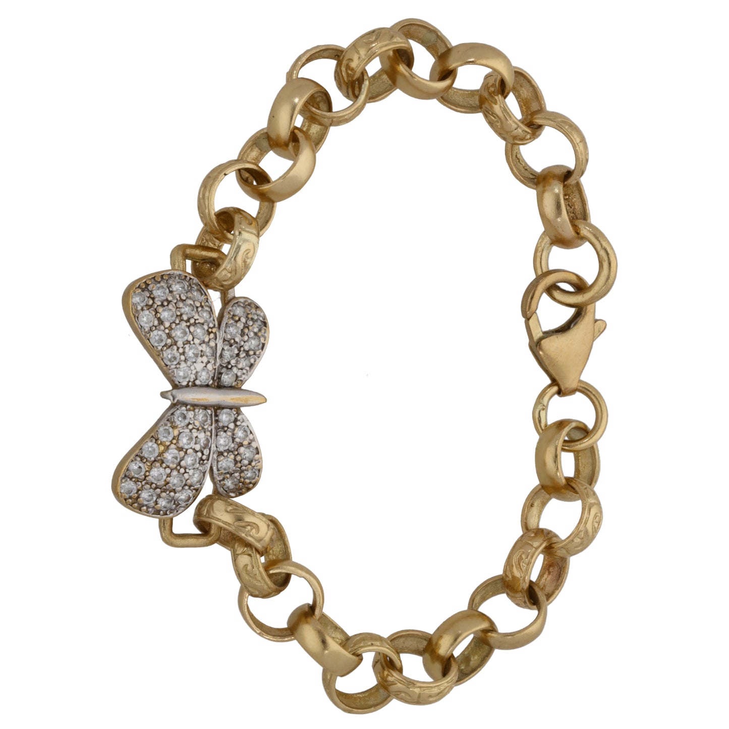 9ct Gold Cubic Zirconia Belcher Bracelet