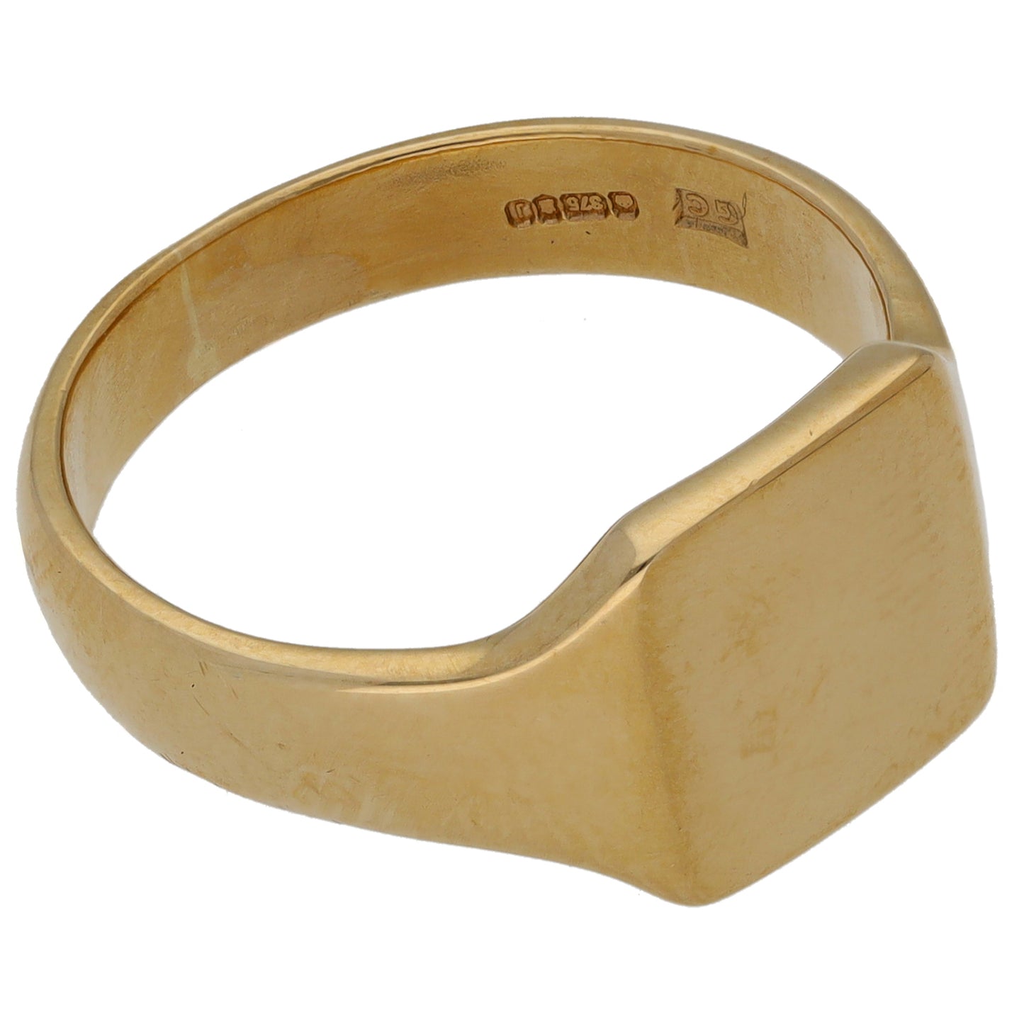 9ct Gold Plain Signet Ring Size P