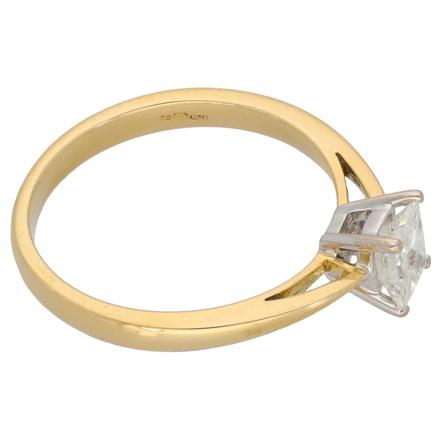 18ct Bicolour Gold 0.50ct Diamond Solitaire Ring Size L