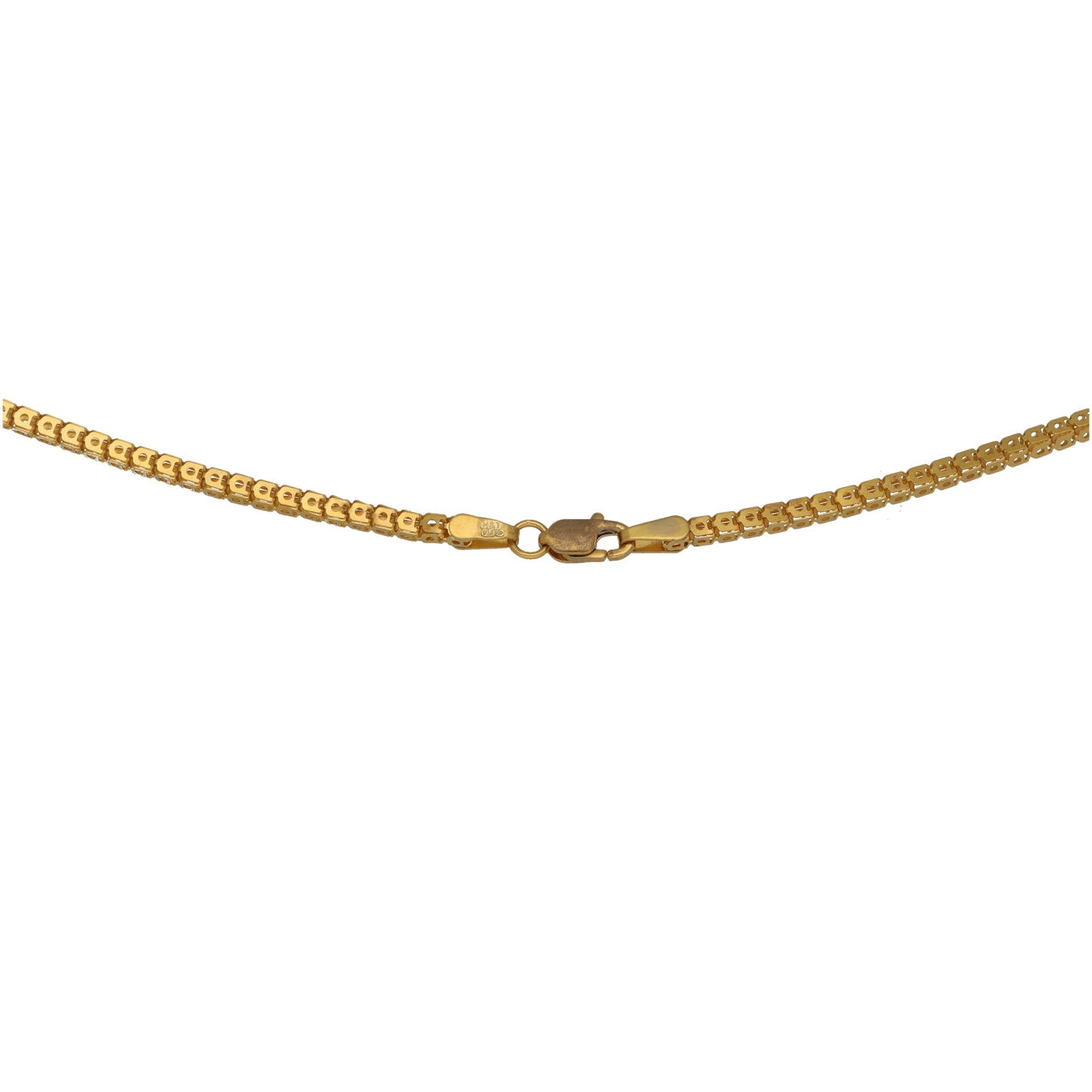 Gold beaded-link chain necklace with lobster clasp and small extender ring