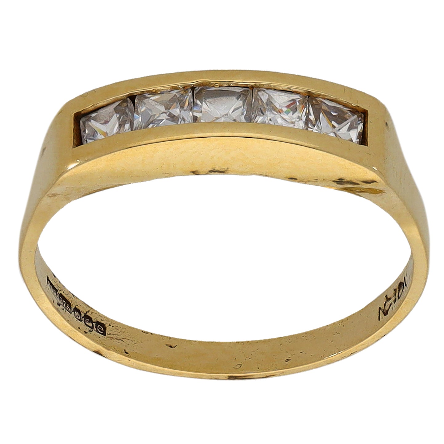 9ct Gold Cubic Zirconia Half Eternity Ring Size L
