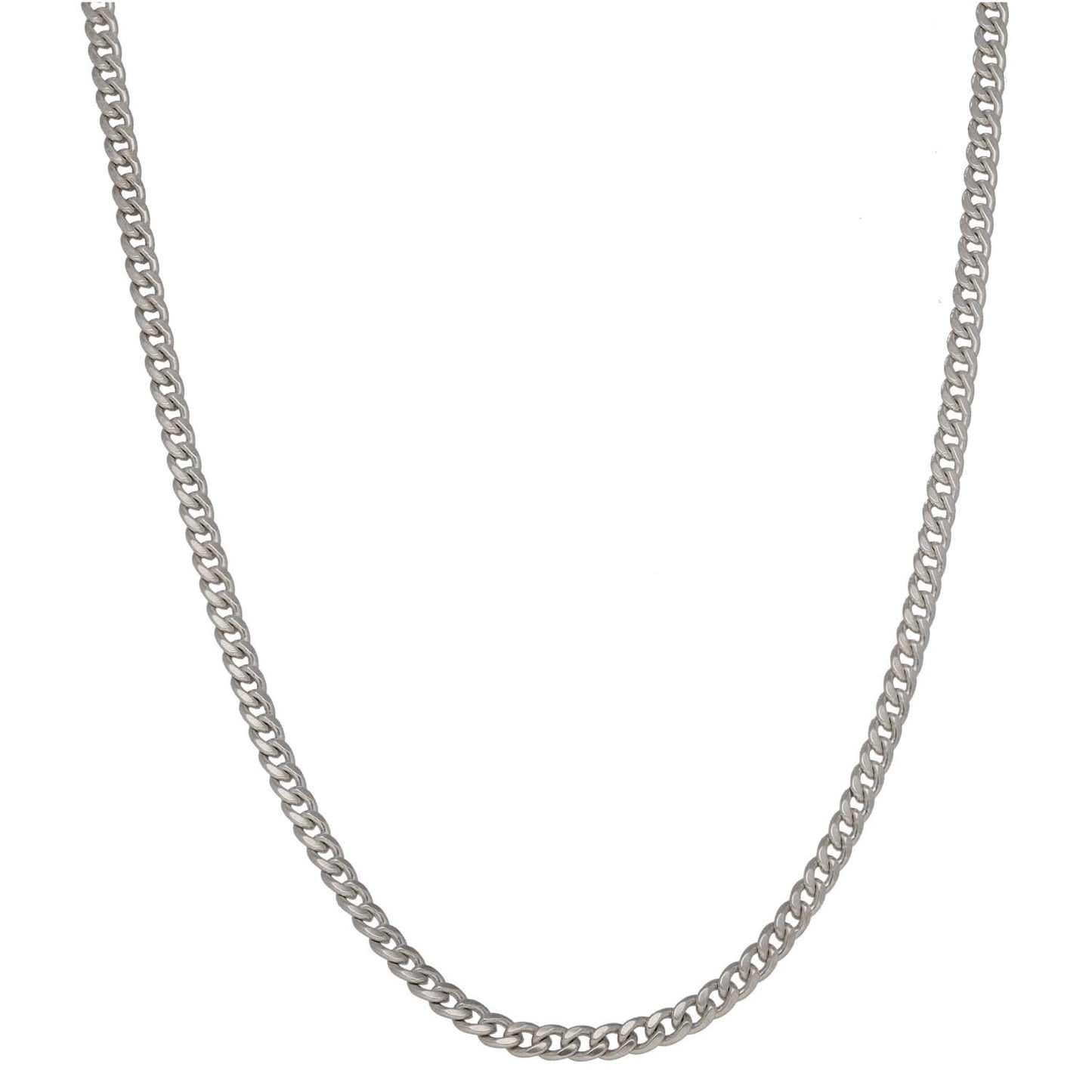 Sterling silver curb chain necklace, 24-inch link chain